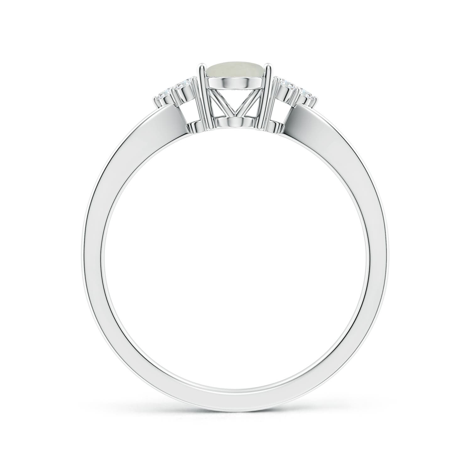 A - Moonstone / 0.75 CT / 14 KT White Gold