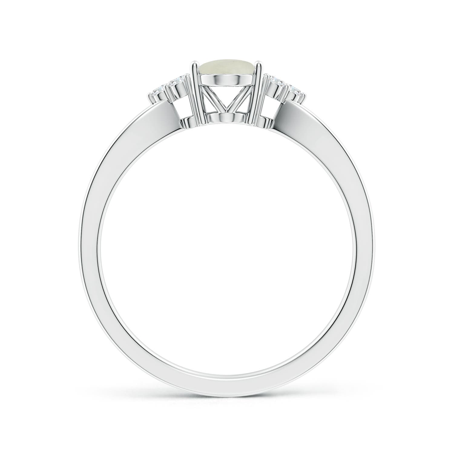 AA - Moonstone / 0.75 CT / 14 KT White Gold