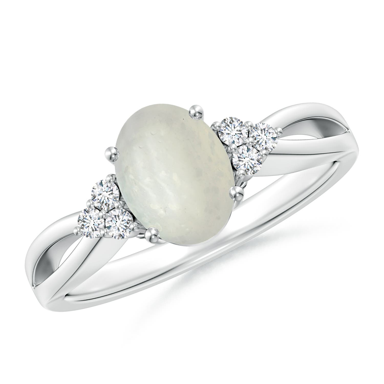 A - Moonstone / 1.18 CT / 14 KT White Gold