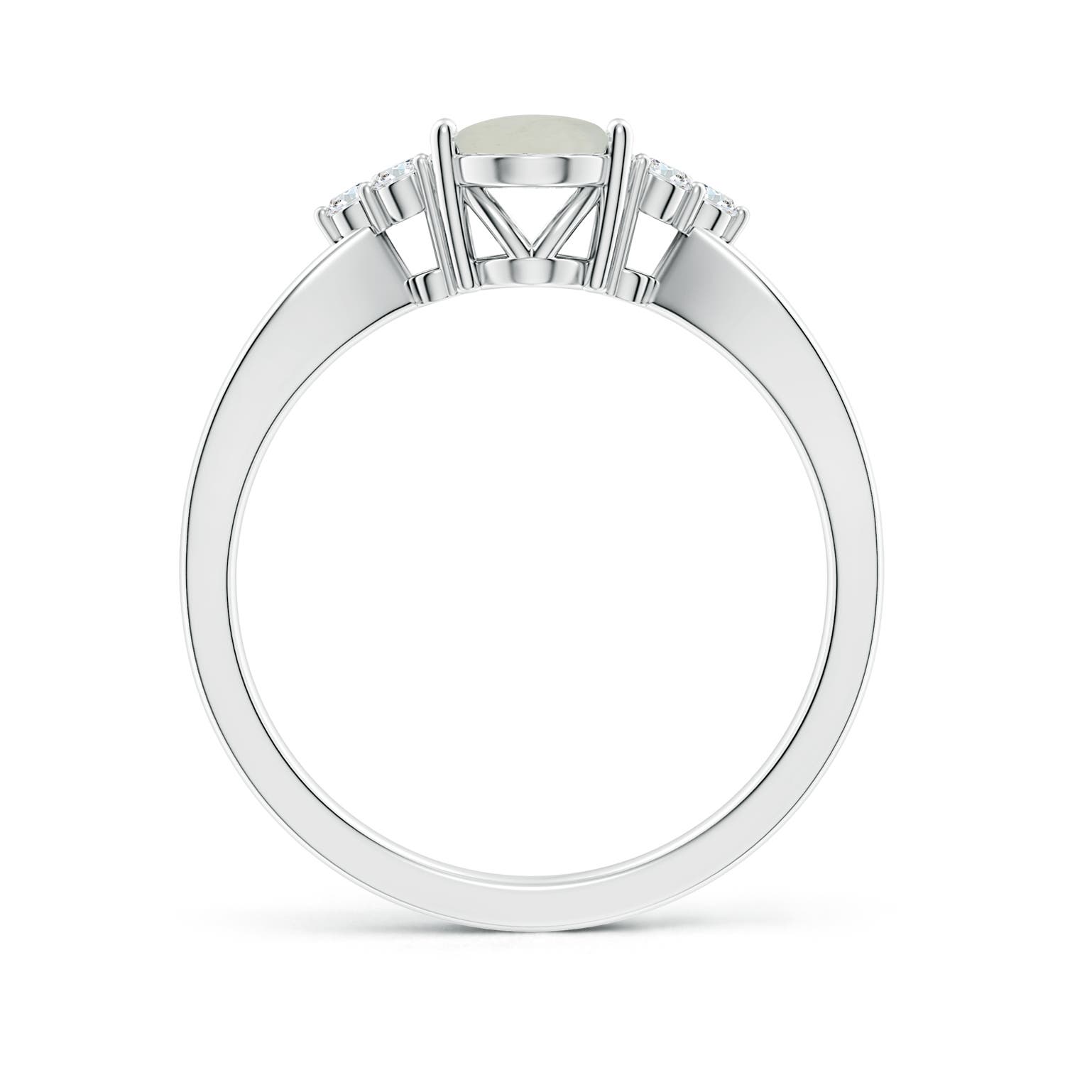 A - Moonstone / 1.18 CT / 14 KT White Gold