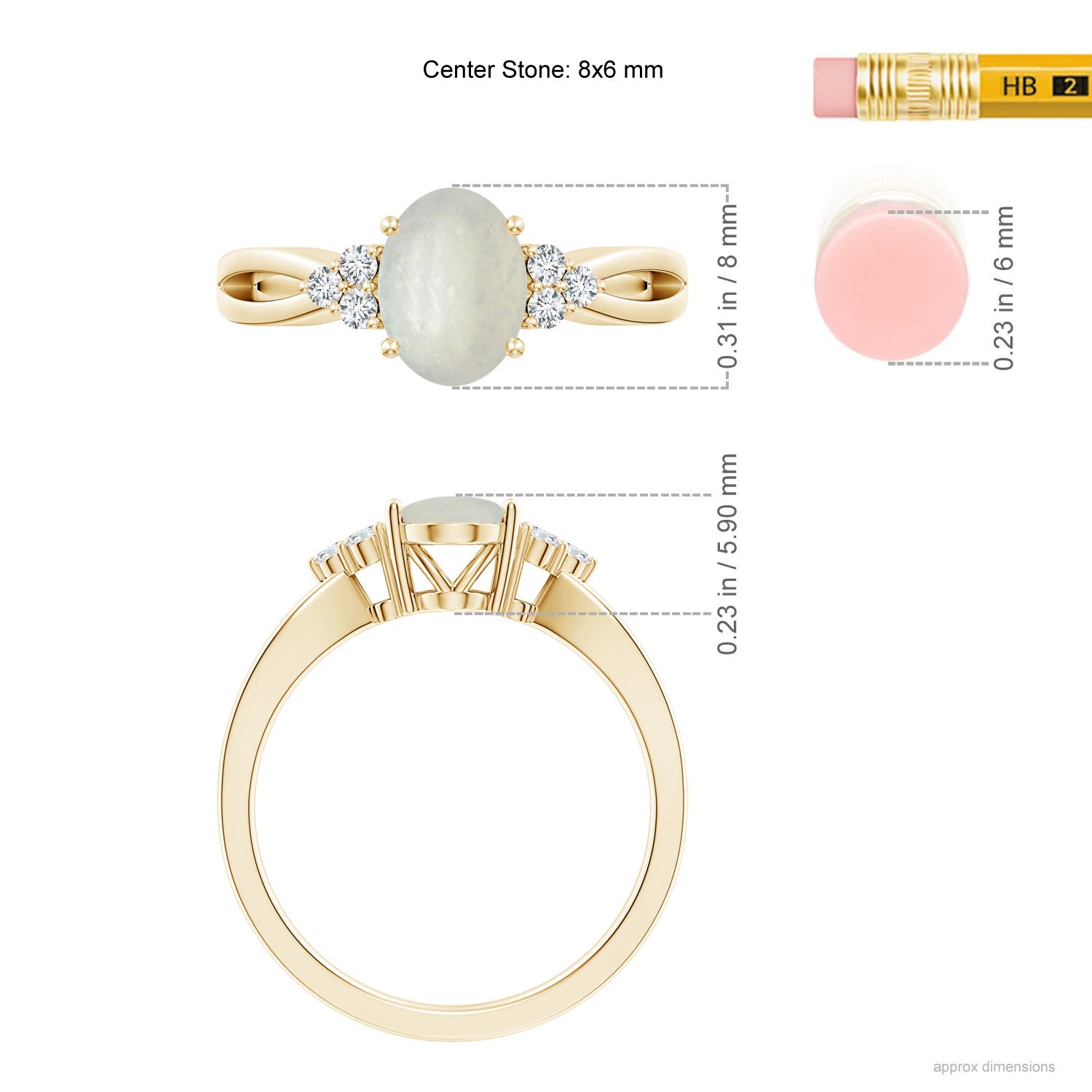 A - Moonstone / 1.18 CT / 14 KT Yellow Gold