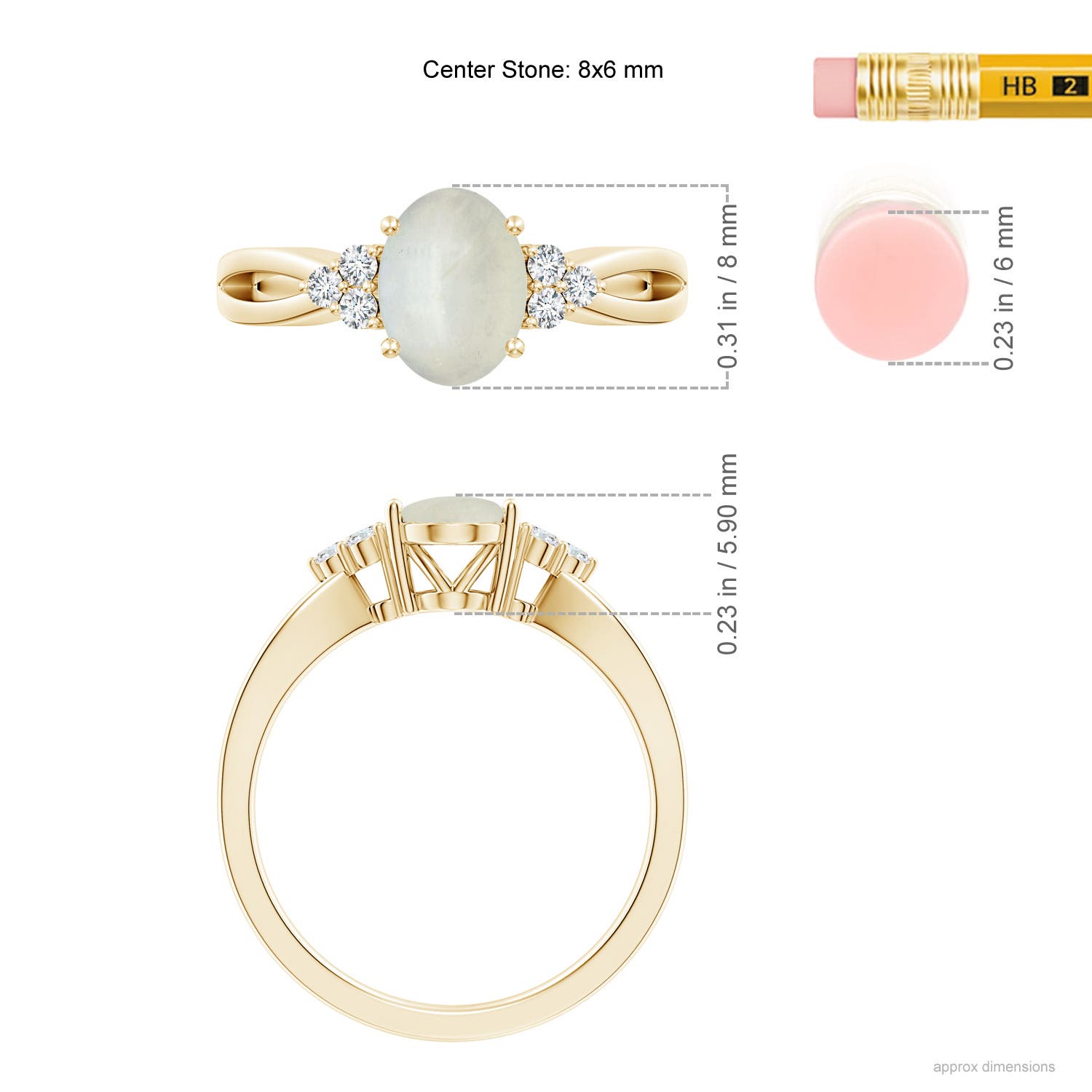 AA - Moonstone / 1.18 CT / 14 KT Yellow Gold