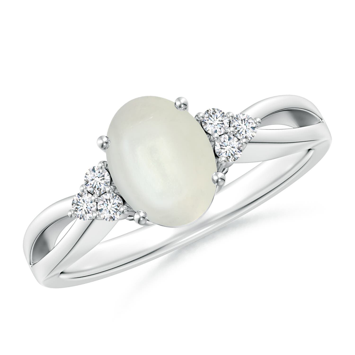 AAAA - Moonstone / 1.18 CT / 14 KT White Gold