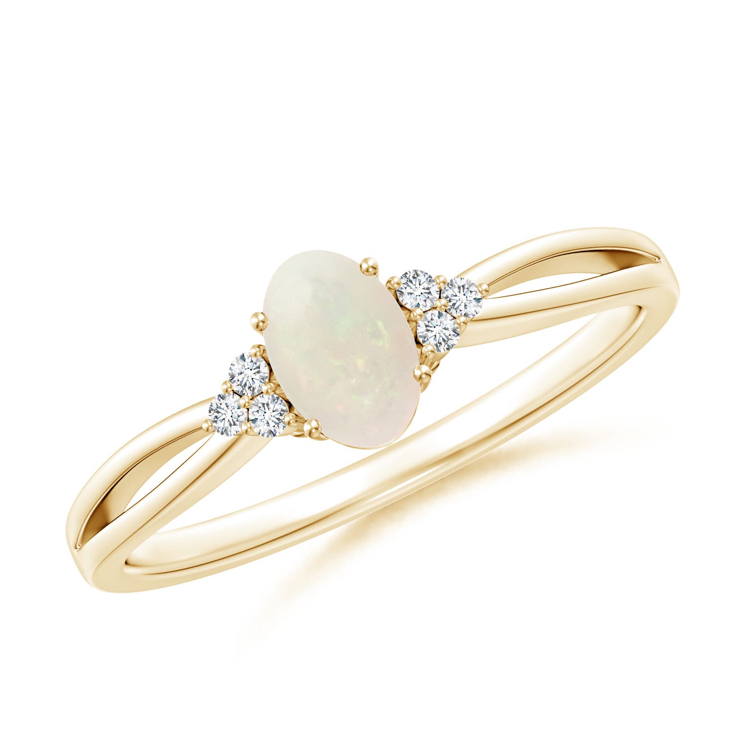 A - Opal / 0.34 CT / 14 KT Yellow Gold