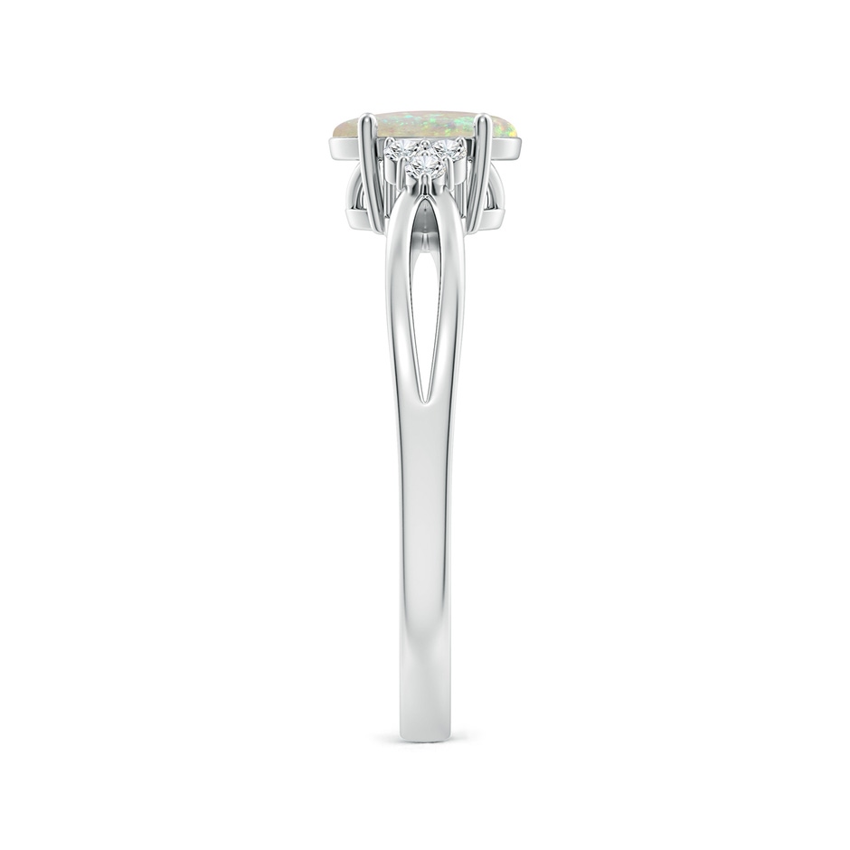 7x5mm AAA Solitaire Oval Opal Split Shank Ring with Trio Diamonds in P950 Platinum side-2