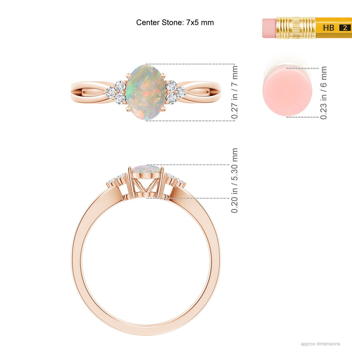 AAAA - Opal / 0.52 CT / 14 KT Rose Gold