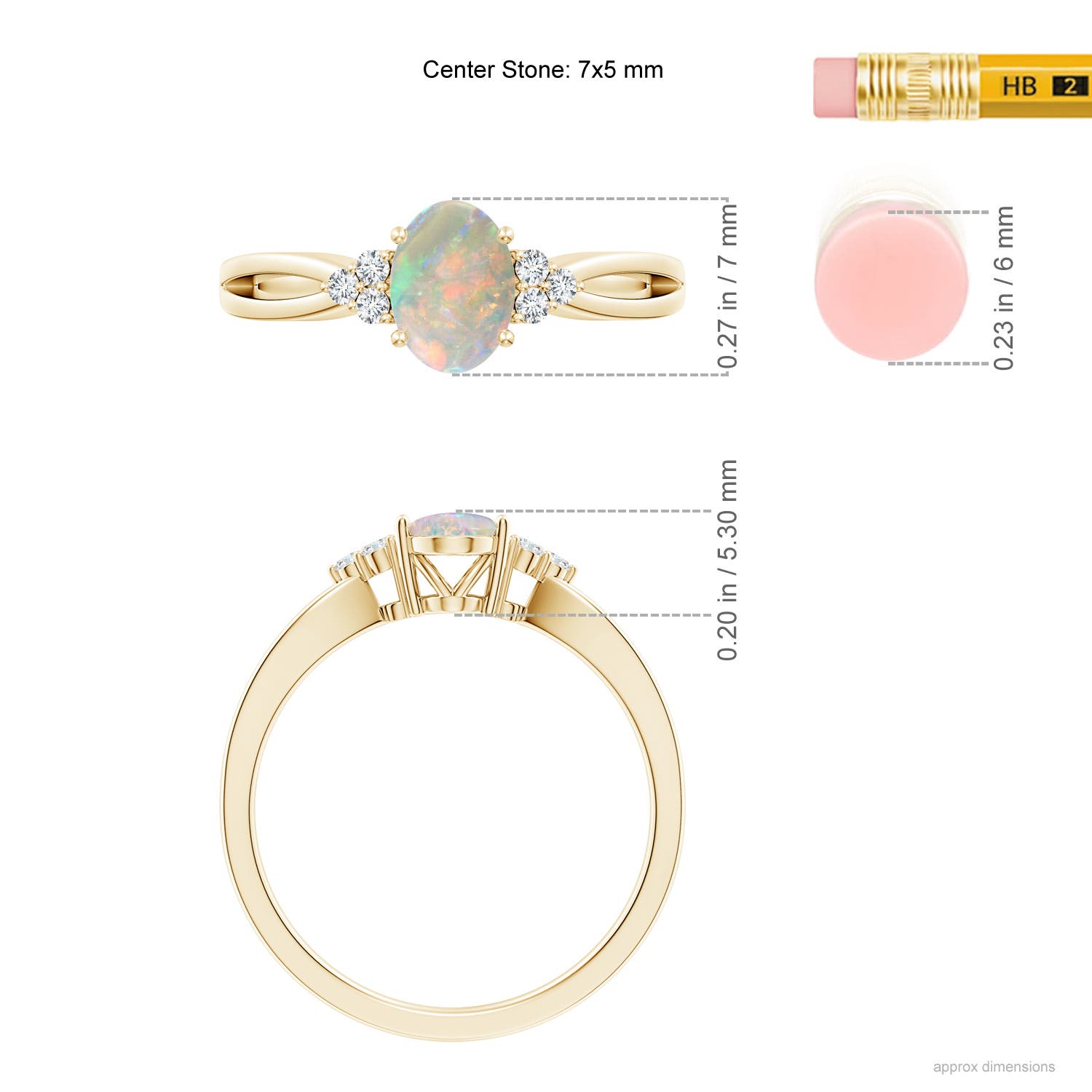 AAAA - Opal / 0.52 CT / 14 KT Yellow Gold