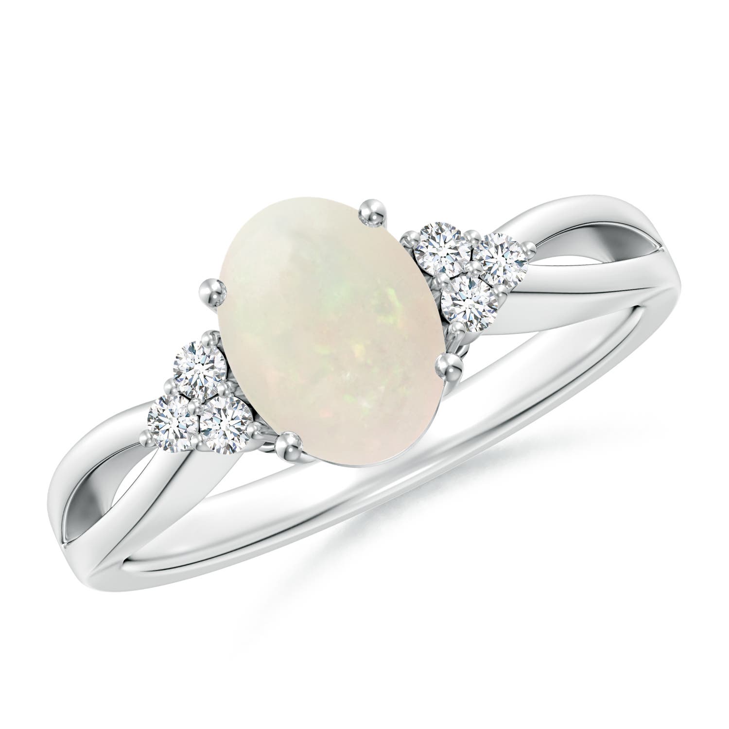 A - Opal / 0.88 CT / 14 KT White Gold