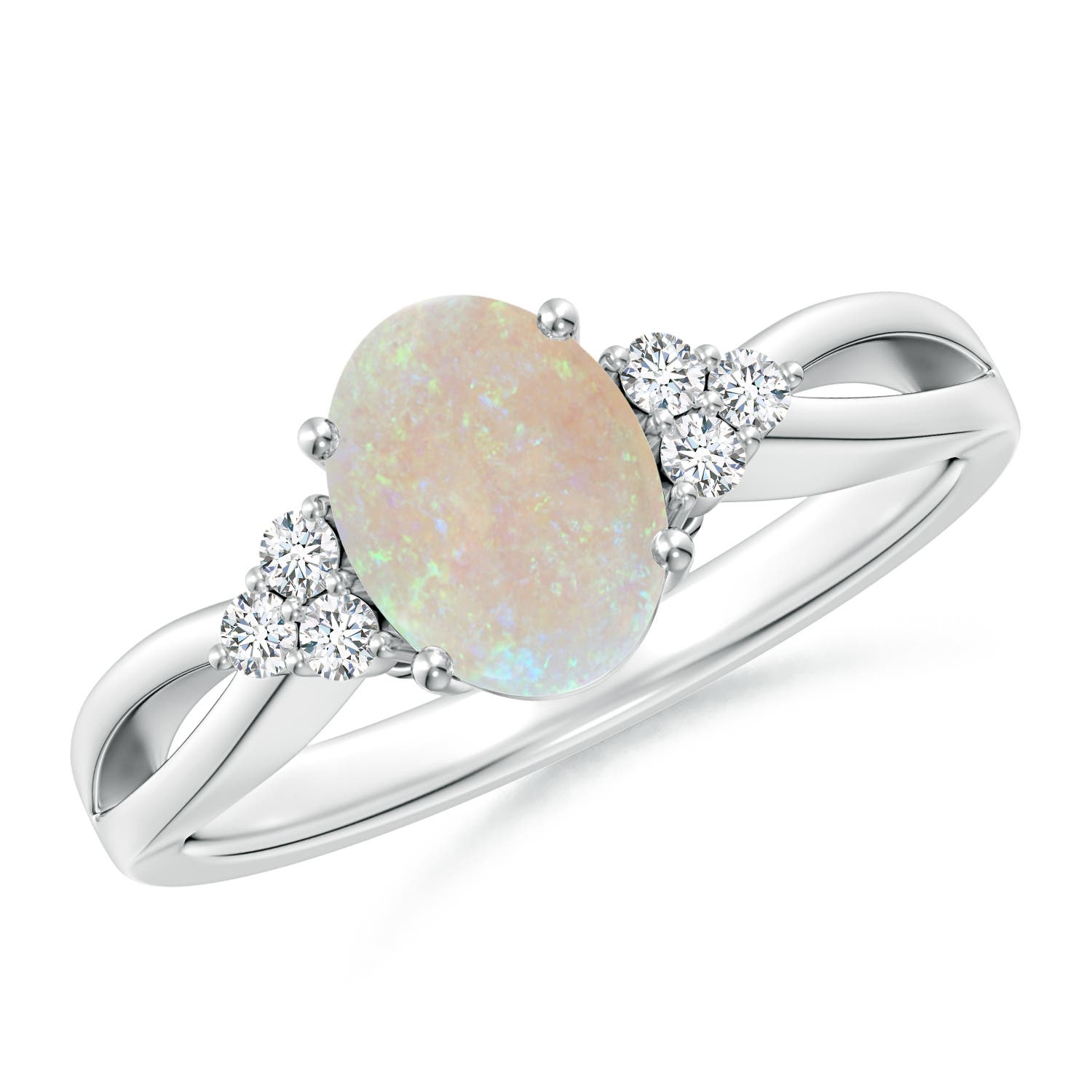 AA - Opal / 0.88 CT / 14 KT White Gold