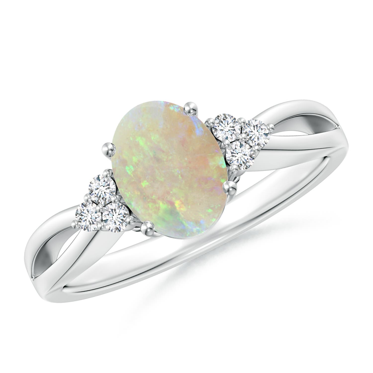 AAA - Opal / 0.88 CT / 14 KT White Gold