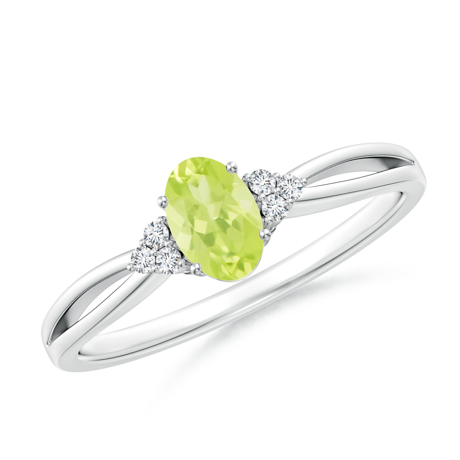 A - Peridot / 0.54 CT / 14 KT White Gold