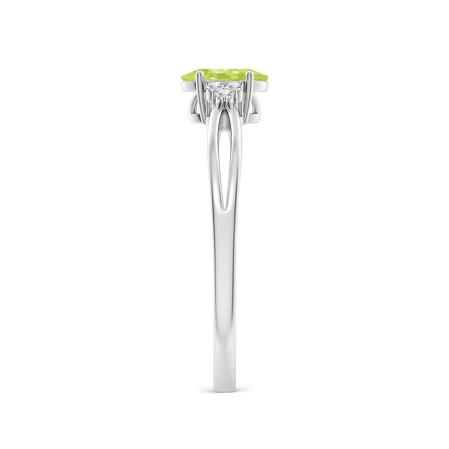 A - Peridot / 0.54 CT / 14 KT White Gold