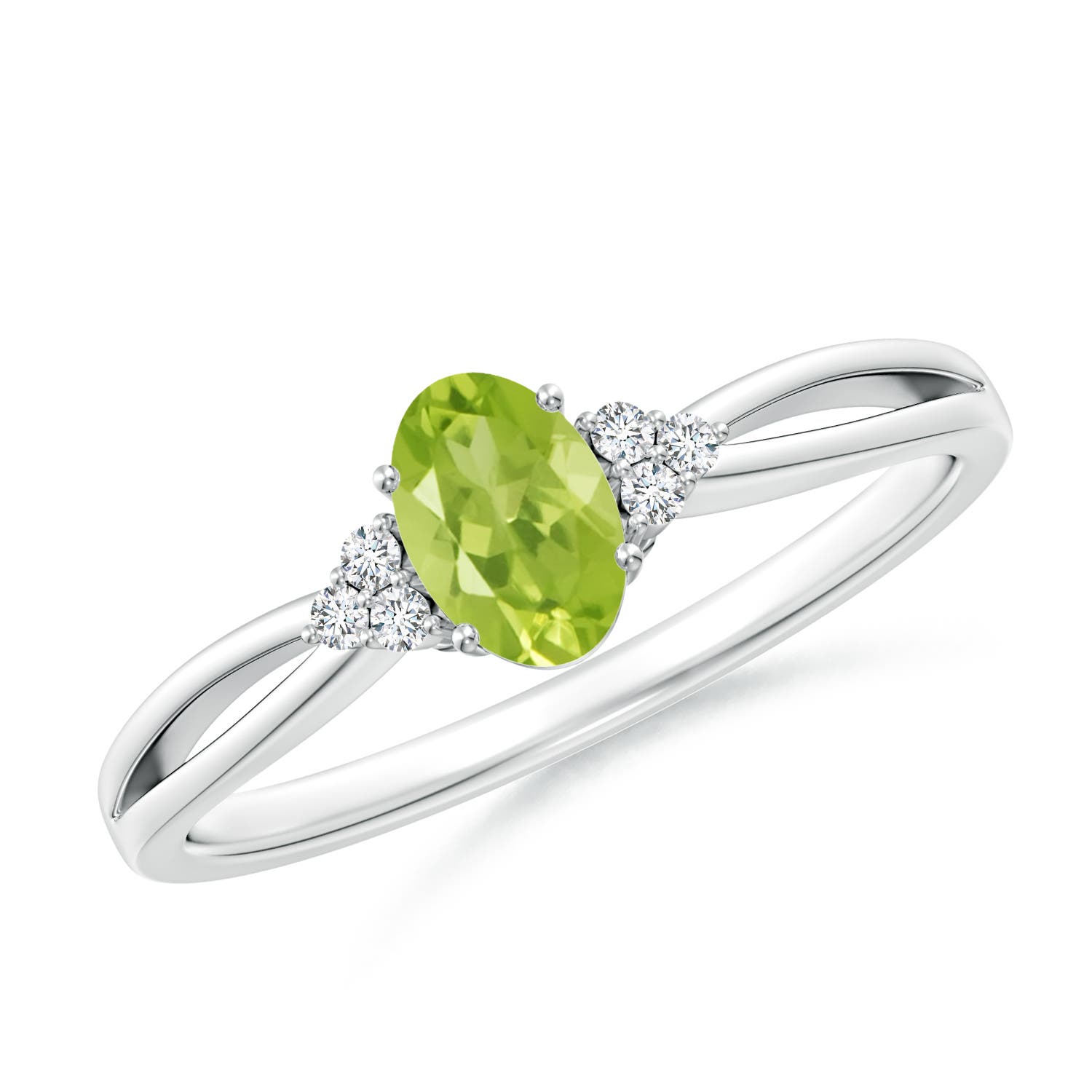 AA - Peridot / 0.54 CT / 14 KT White Gold