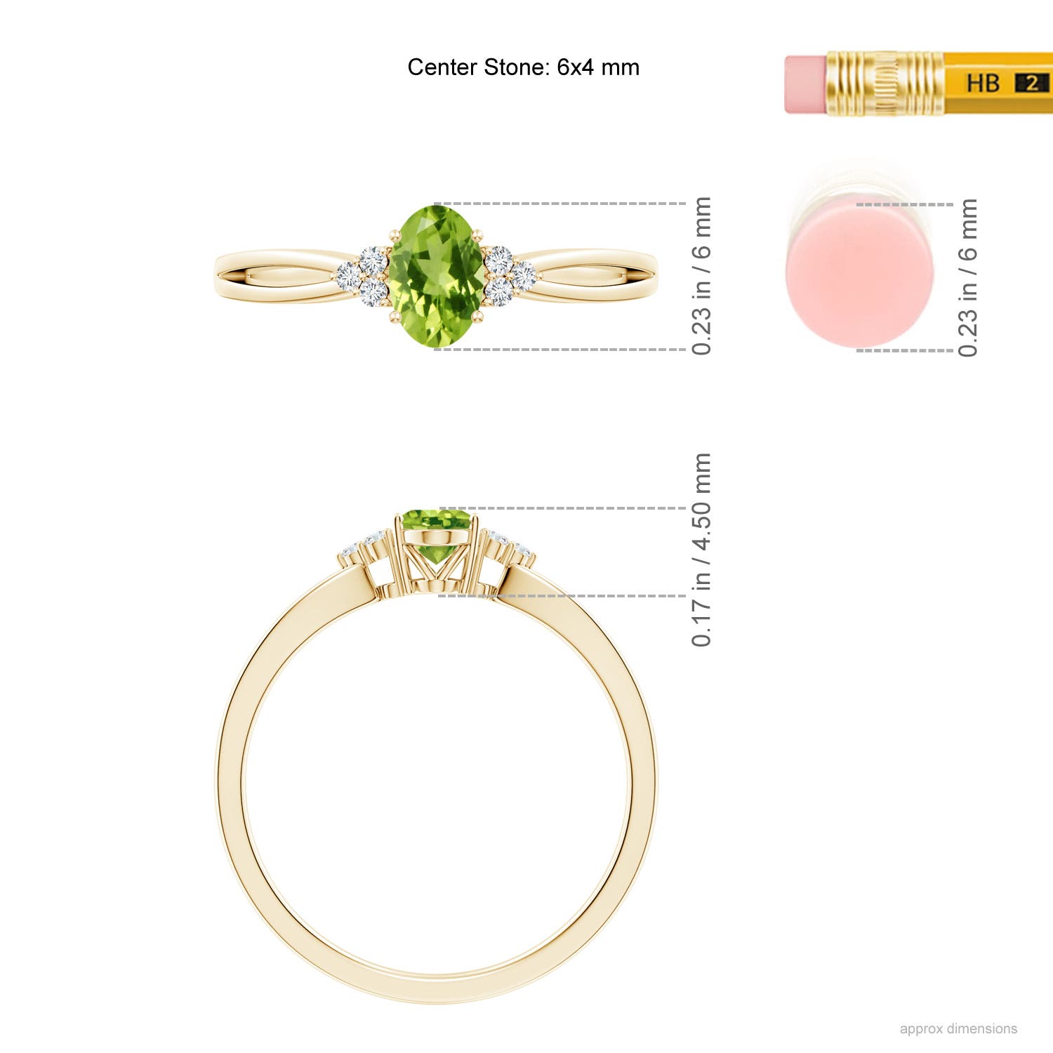 AAA - Peridot / 0.54 CT / 14 KT Yellow Gold