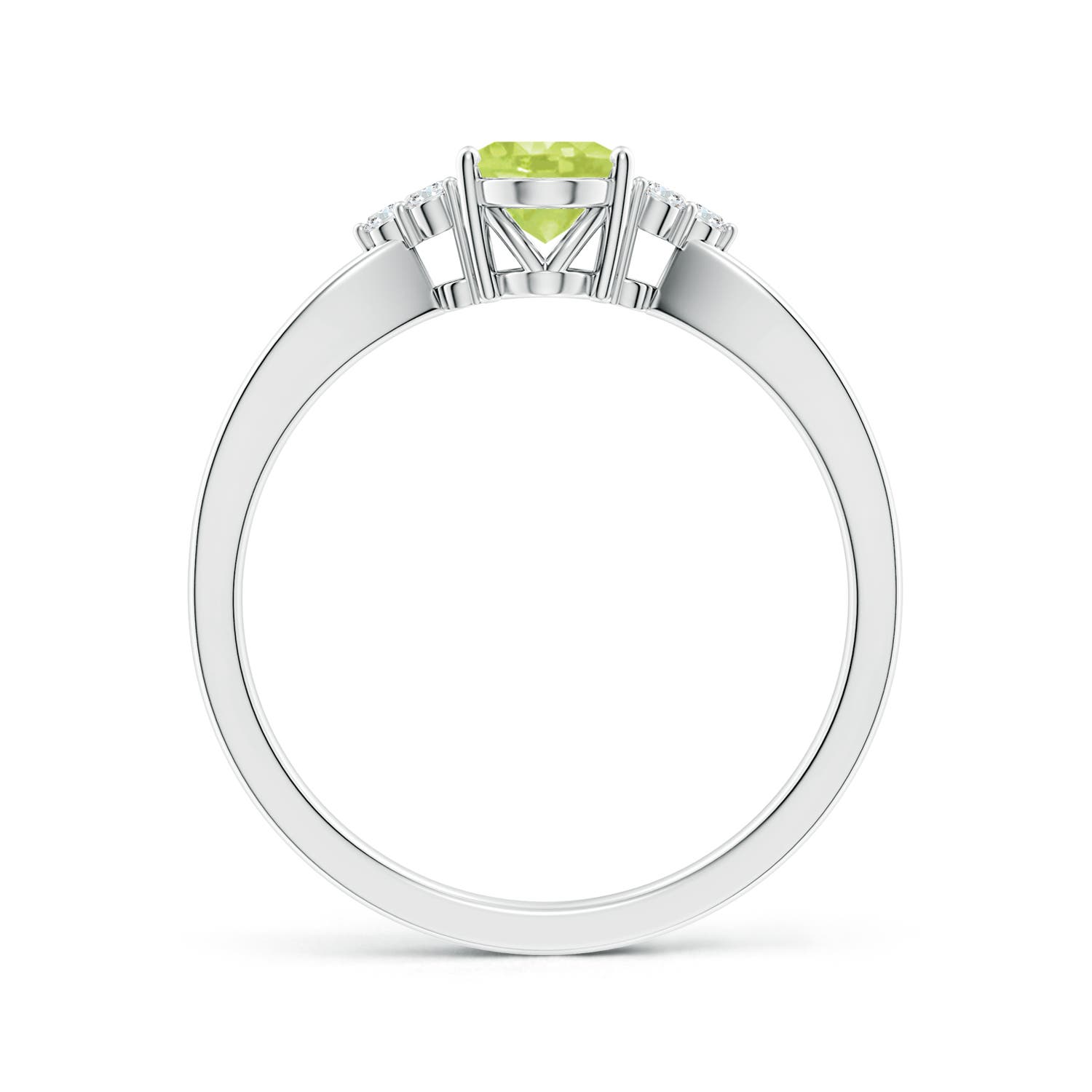 A - Peridot / 0.92 CT / 14 KT White Gold