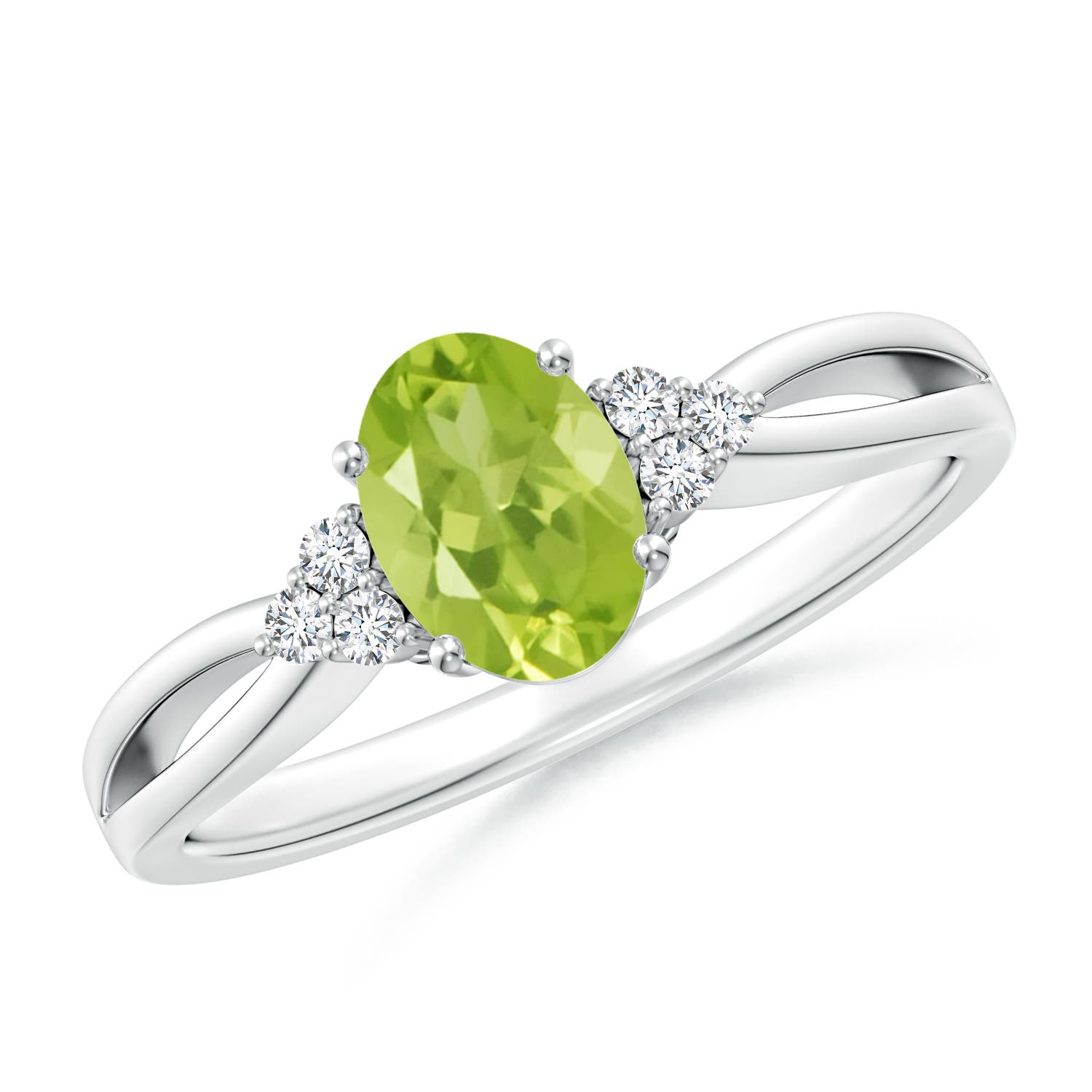 AA - Peridot / 0.92 CT / 14 KT White Gold