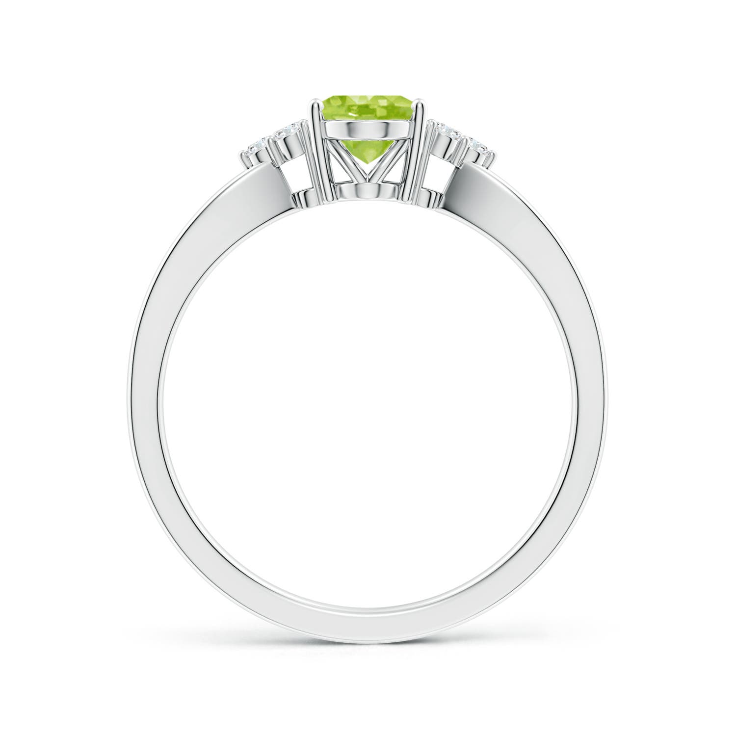 AA - Peridot / 0.92 CT / 14 KT White Gold