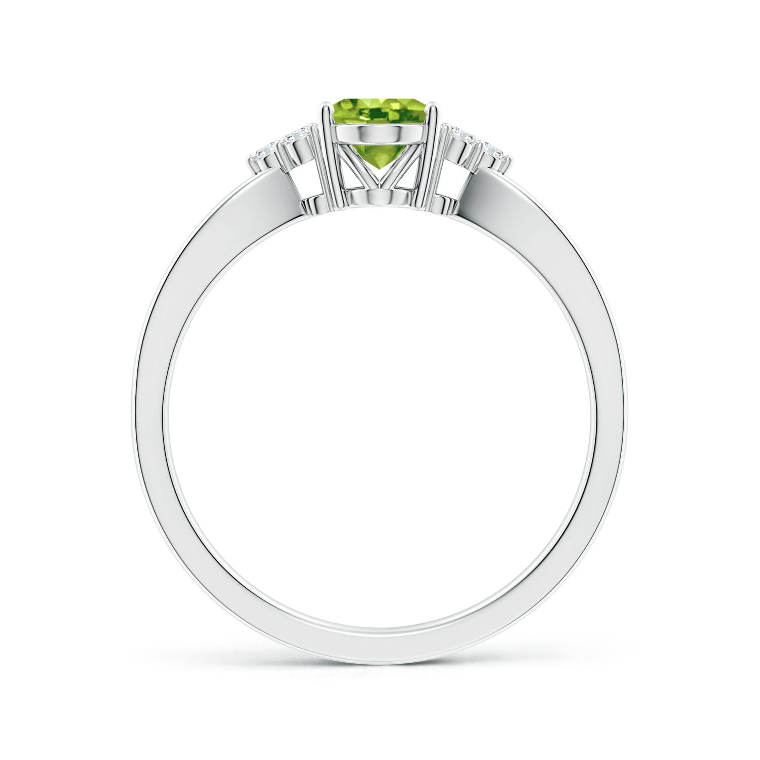 AAA - Peridot / 0.92 CT / 14 KT White Gold