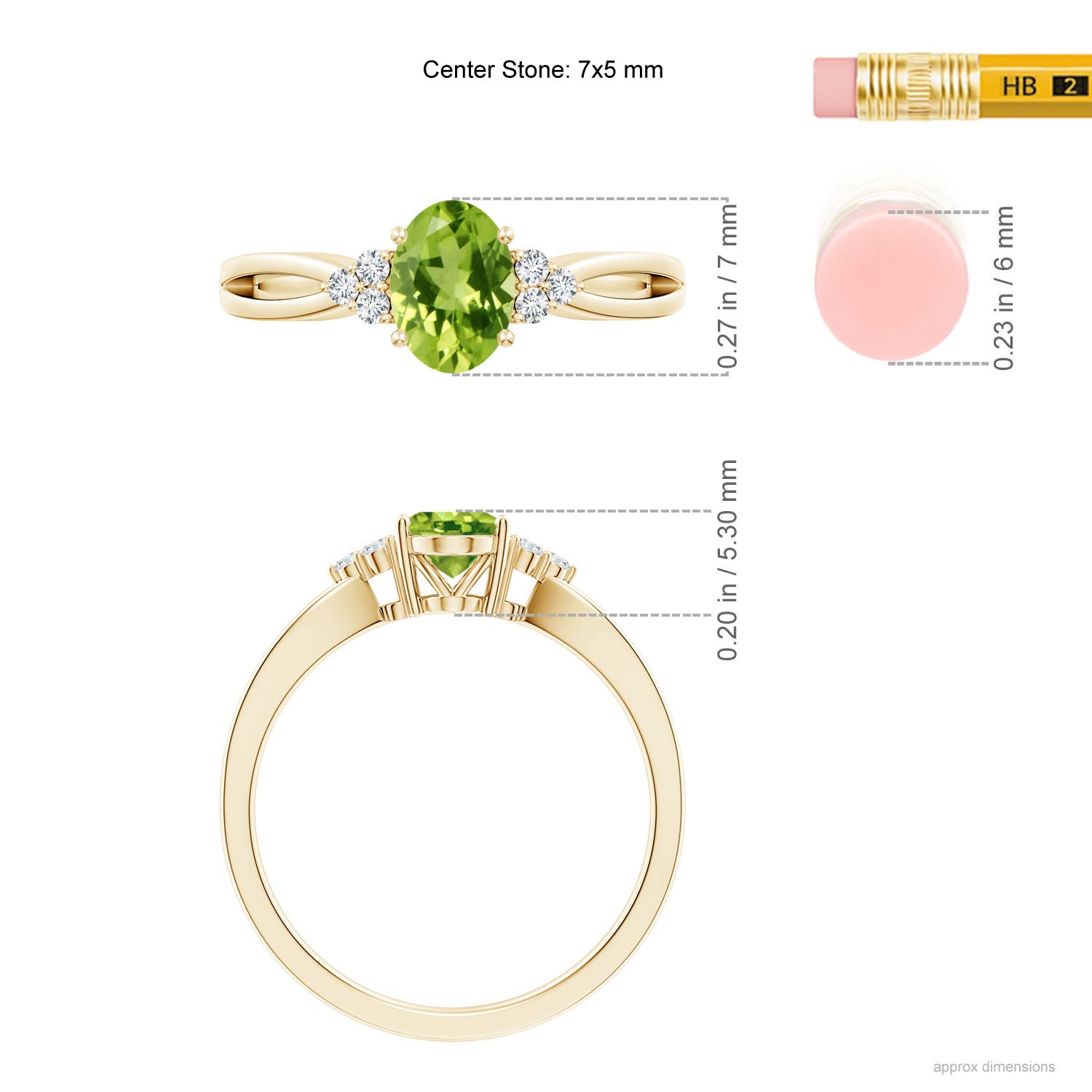 AAA - Peridot / 0.92 CT / 14 KT Yellow Gold