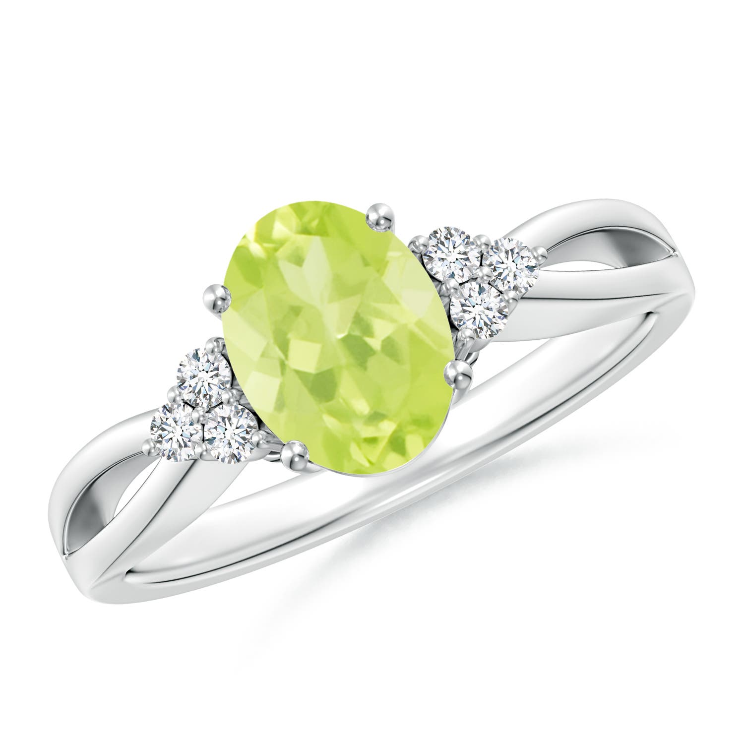 A - Peridot / 1.43 CT / 14 KT White Gold