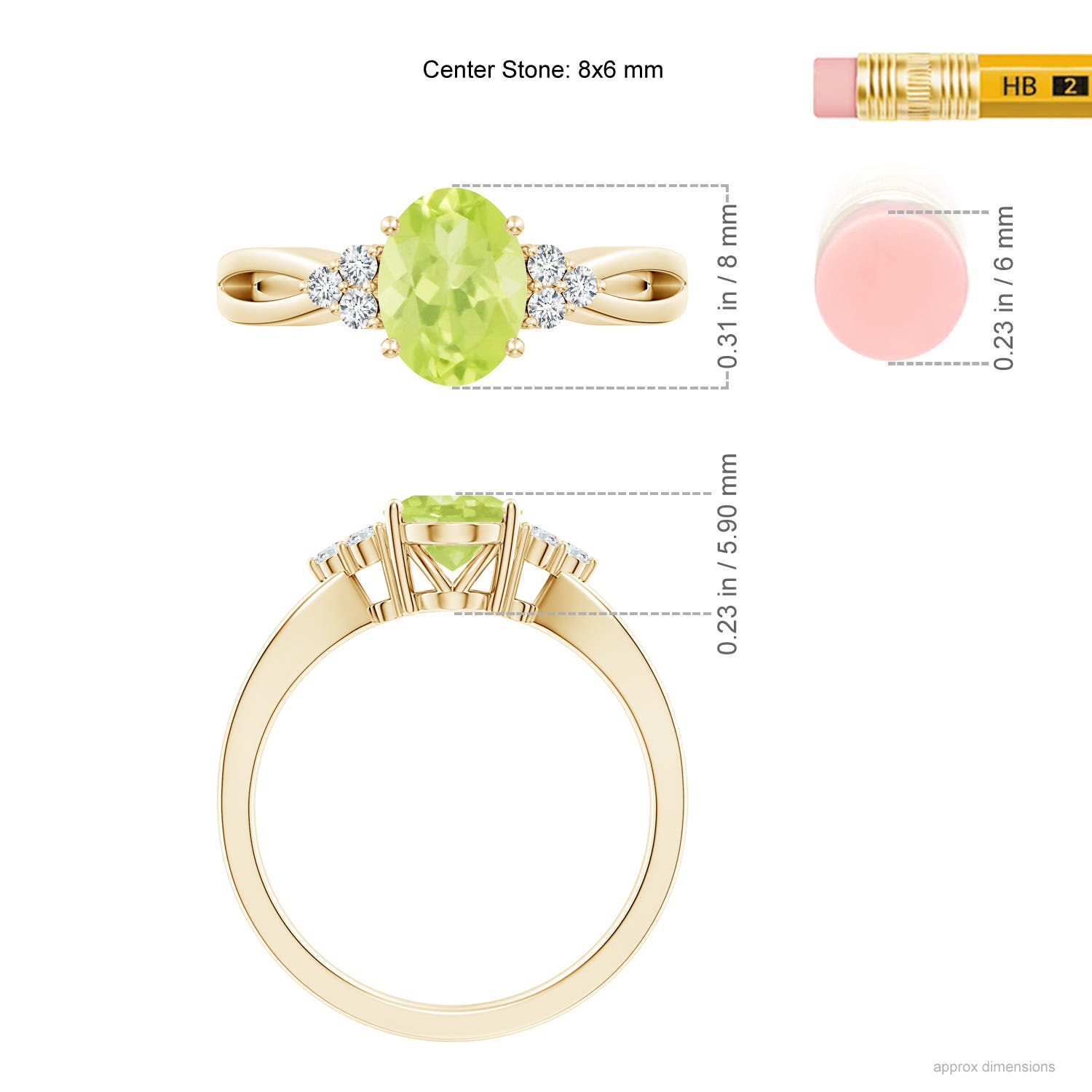 A - Peridot / 1.43 CT / 14 KT Yellow Gold