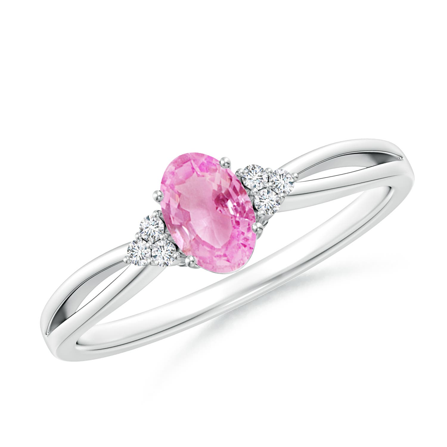 A - Pink Sapphire / 0.61 CT / 14 KT White Gold