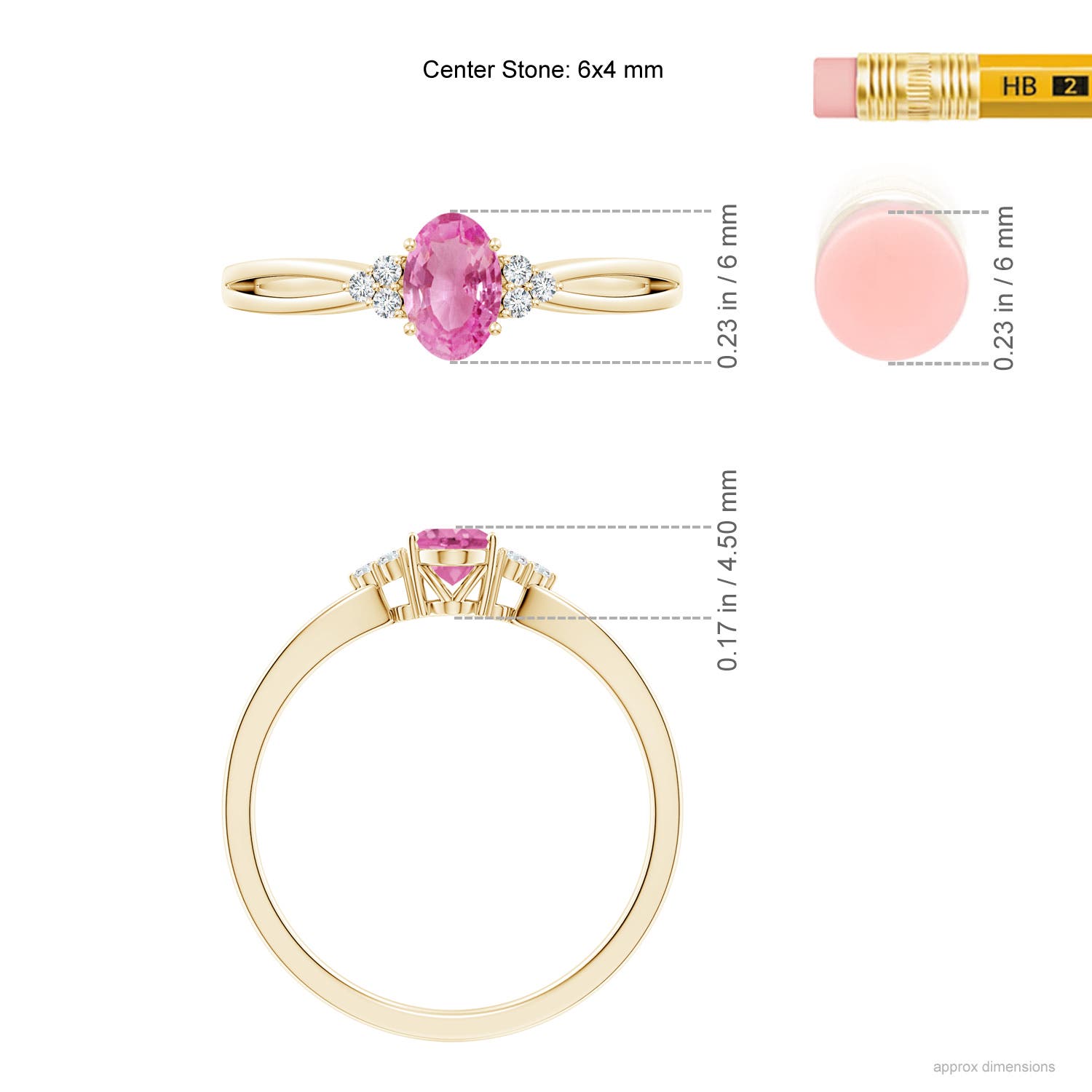 AA - Pink Sapphire / 0.61 CT / 14 KT Yellow Gold