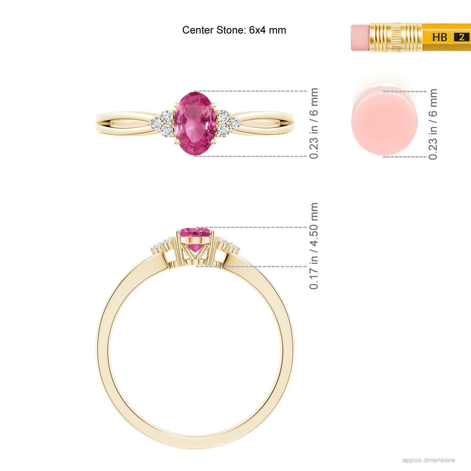 AAAA - Pink Sapphire / 0.61 CT / 14 KT Yellow Gold