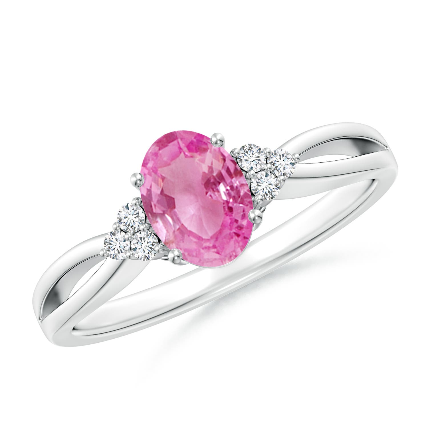 AA - Pink Sapphire / 0.92 CT / 14 KT White Gold