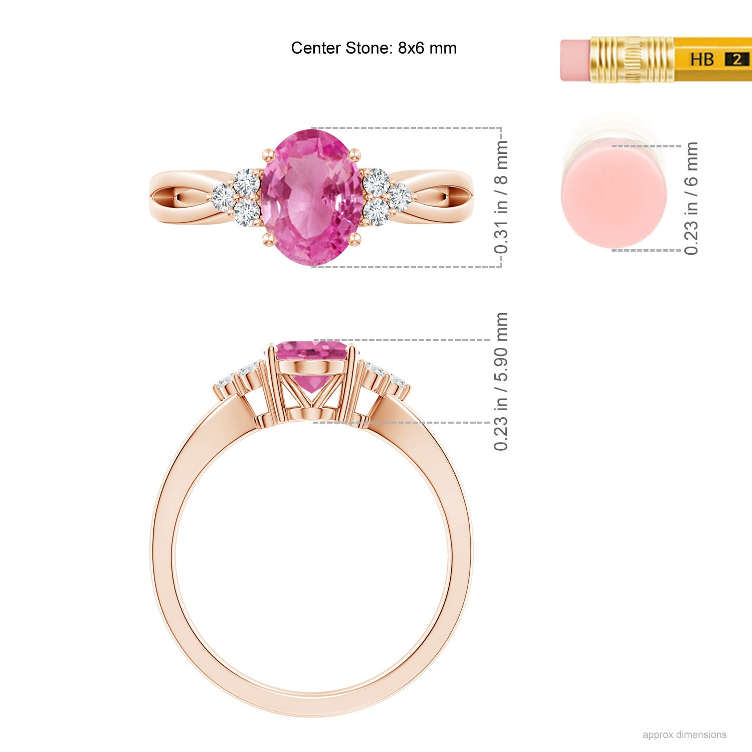 AAA - Pink Sapphire / 1.53 CT / 14 KT Rose Gold