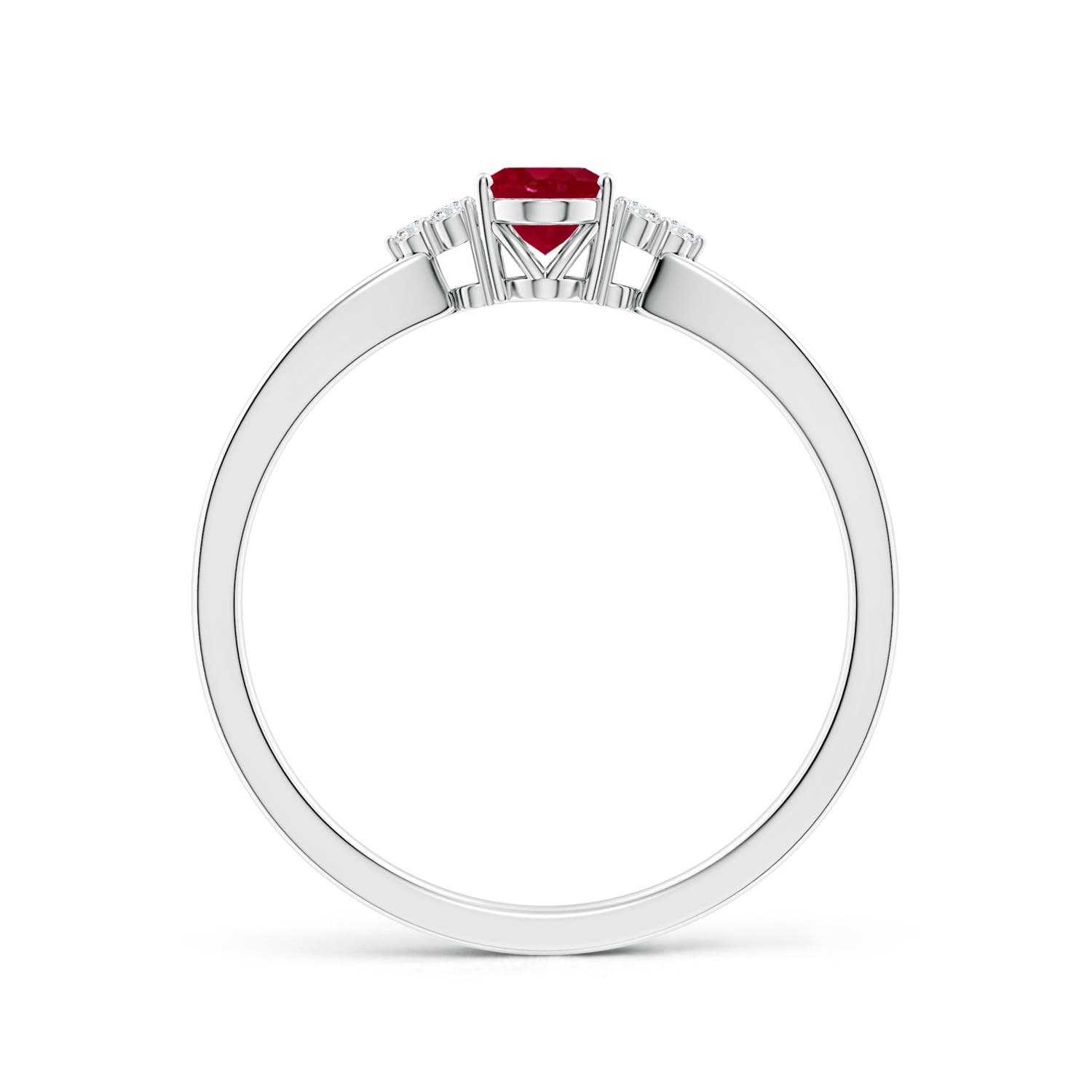 AA - Ruby / 0.66 CT / 14 KT White Gold