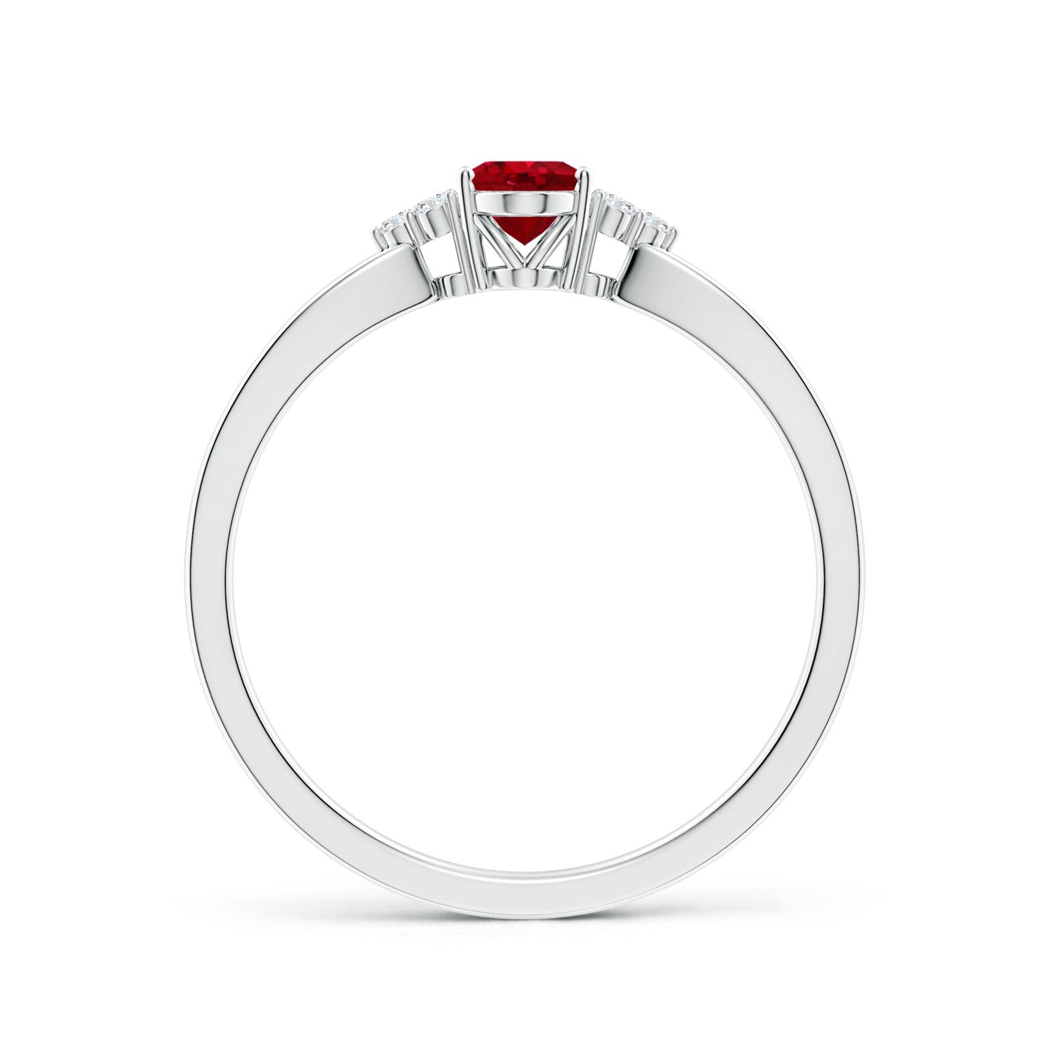 AAA - Ruby / 0.66 CT / 14 KT White Gold