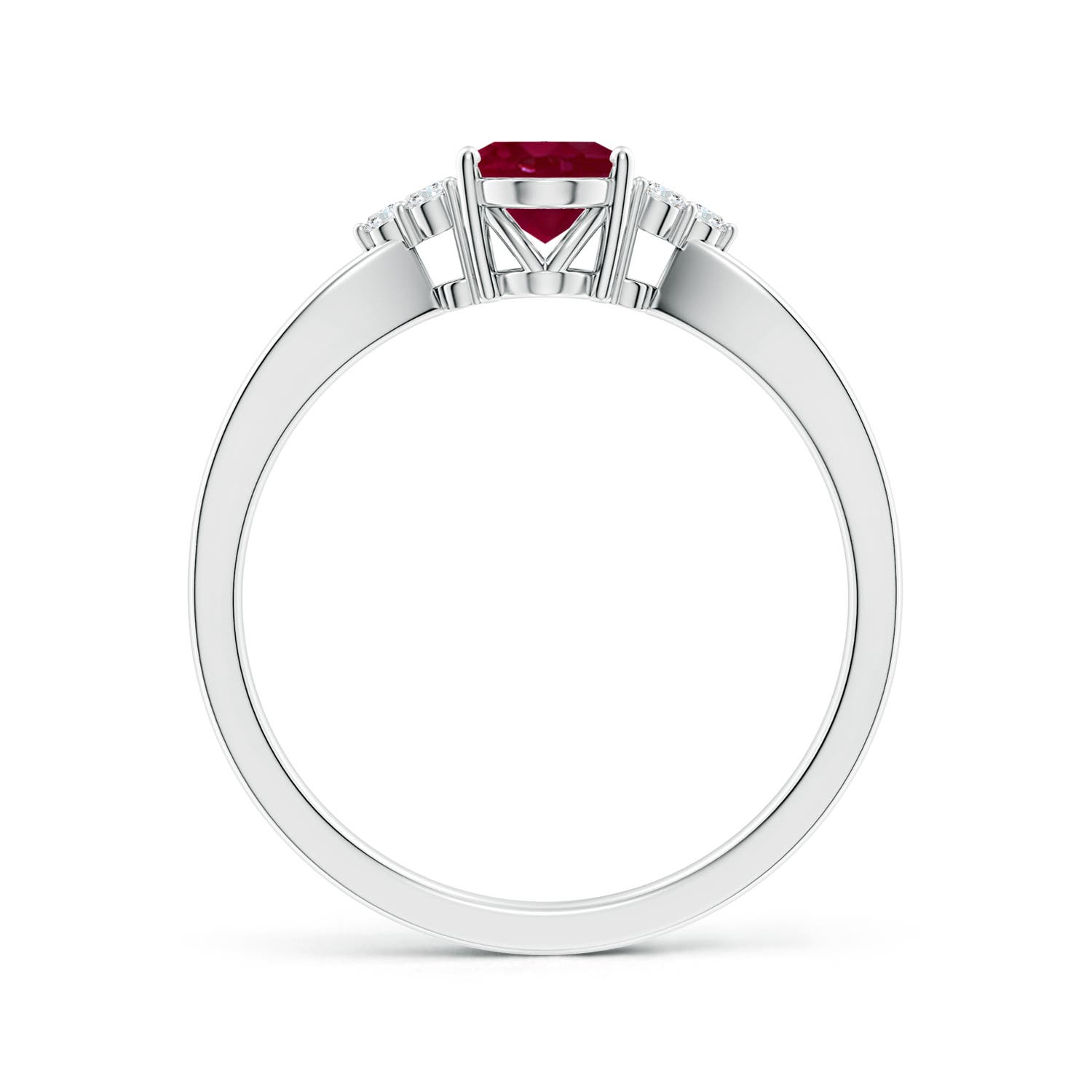 A - Ruby / 1.07 CT / 14 KT White Gold