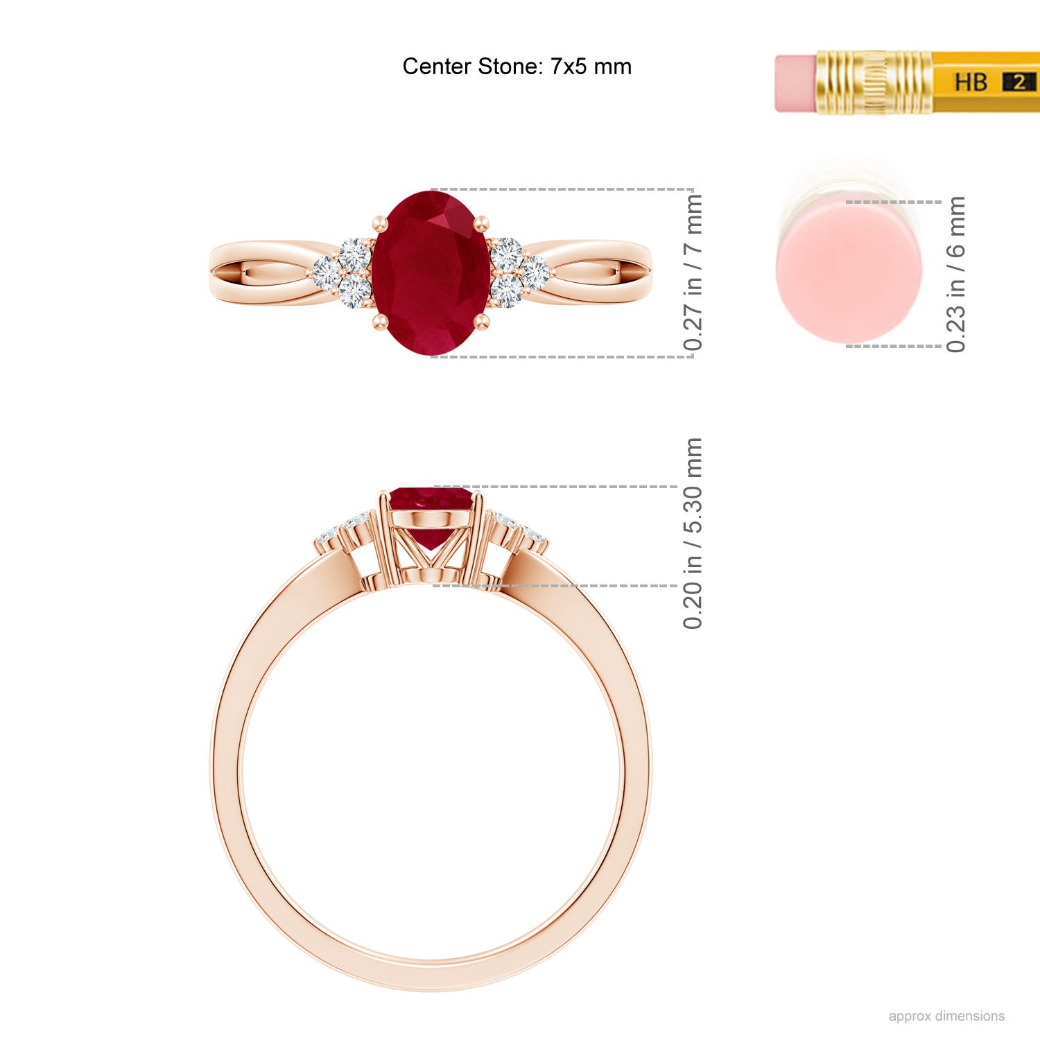 AA - Ruby / 1.07 CT / 14 KT Rose Gold