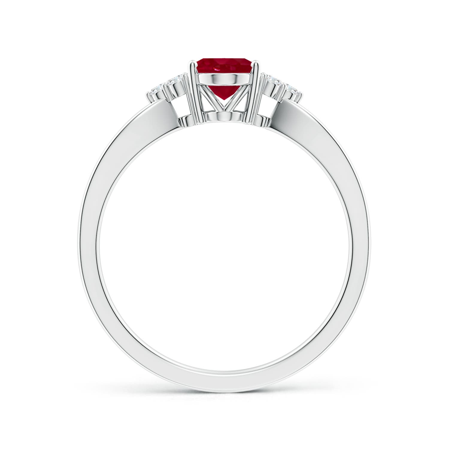 AA - Ruby / 1.07 CT / 14 KT White Gold