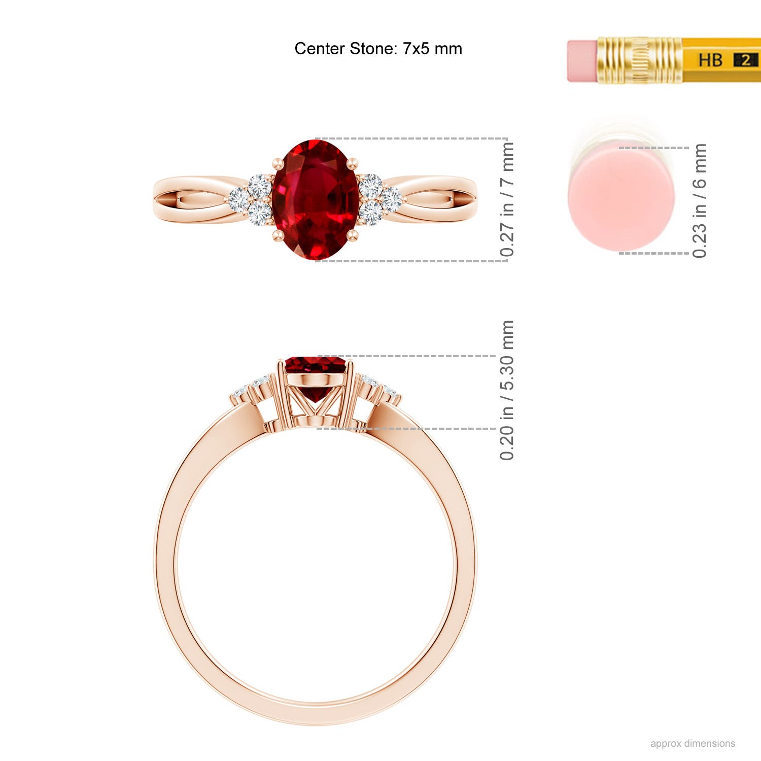 AAAA - Ruby / 1.07 CT / 14 KT Rose Gold