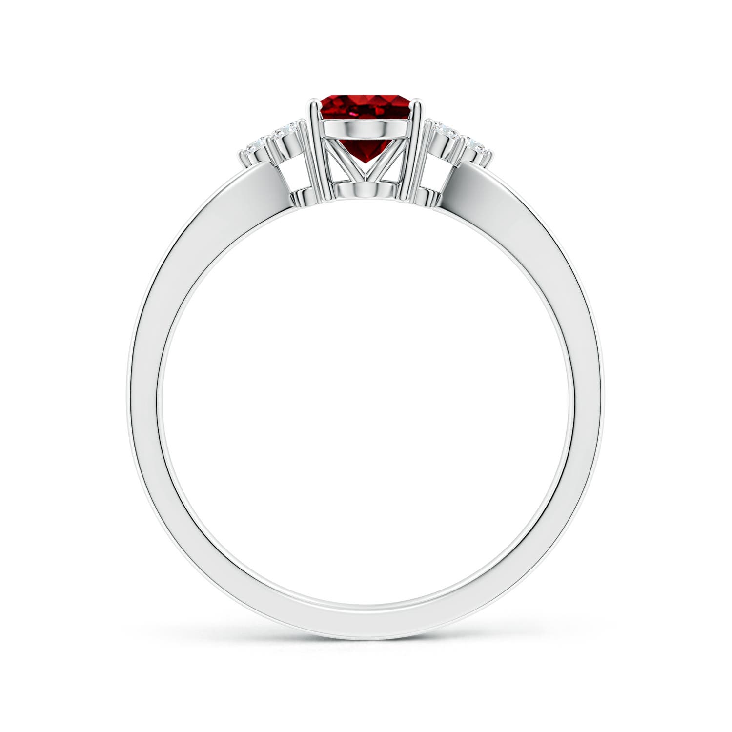 AAAA - Ruby / 1.07 CT / 14 KT White Gold