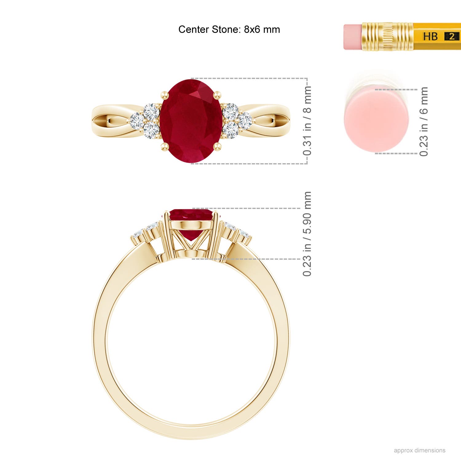 AA - Ruby / 1.33 CT / 14 KT Yellow Gold