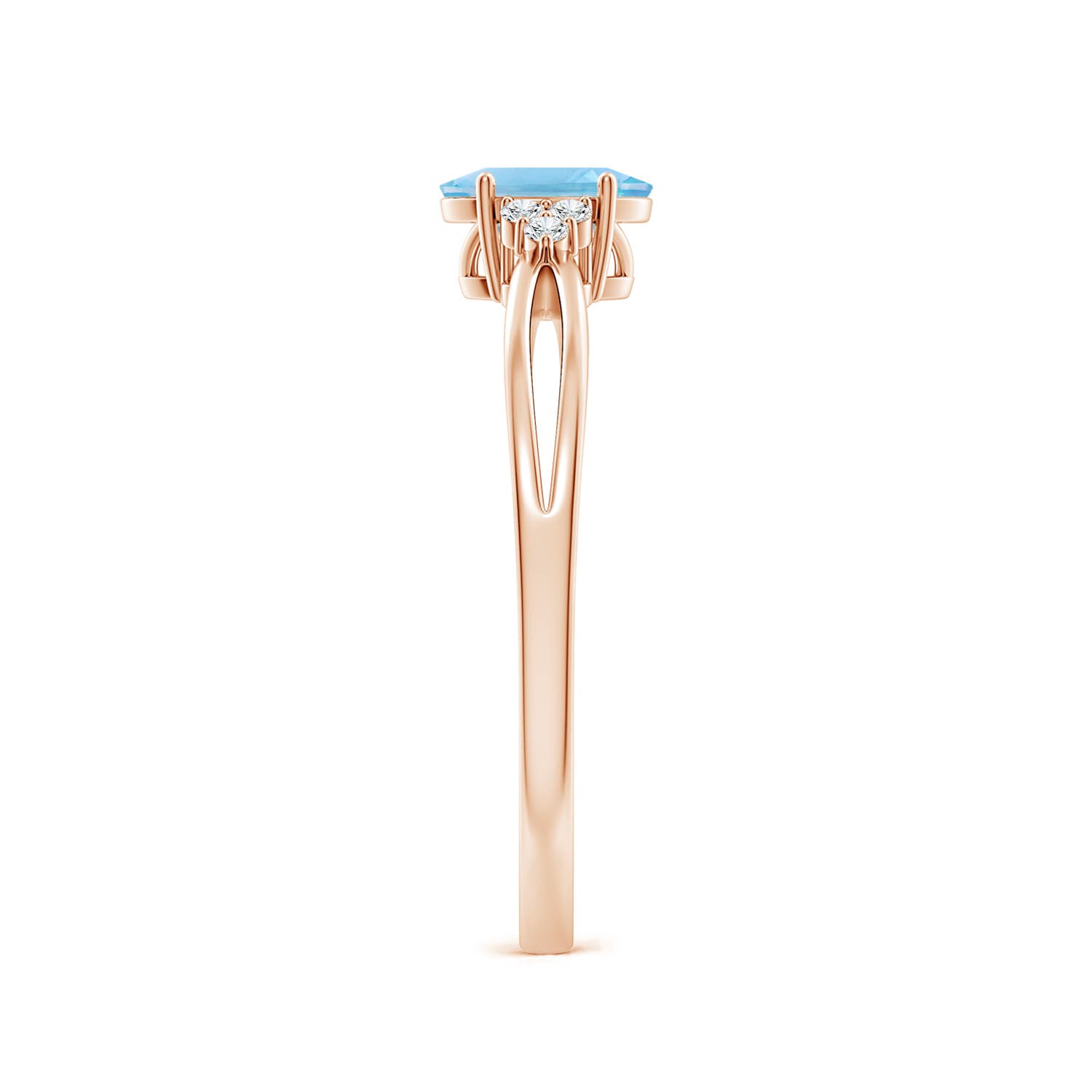 A - Swiss Blue Topaz / 0.6 CT / 14 KT Rose Gold