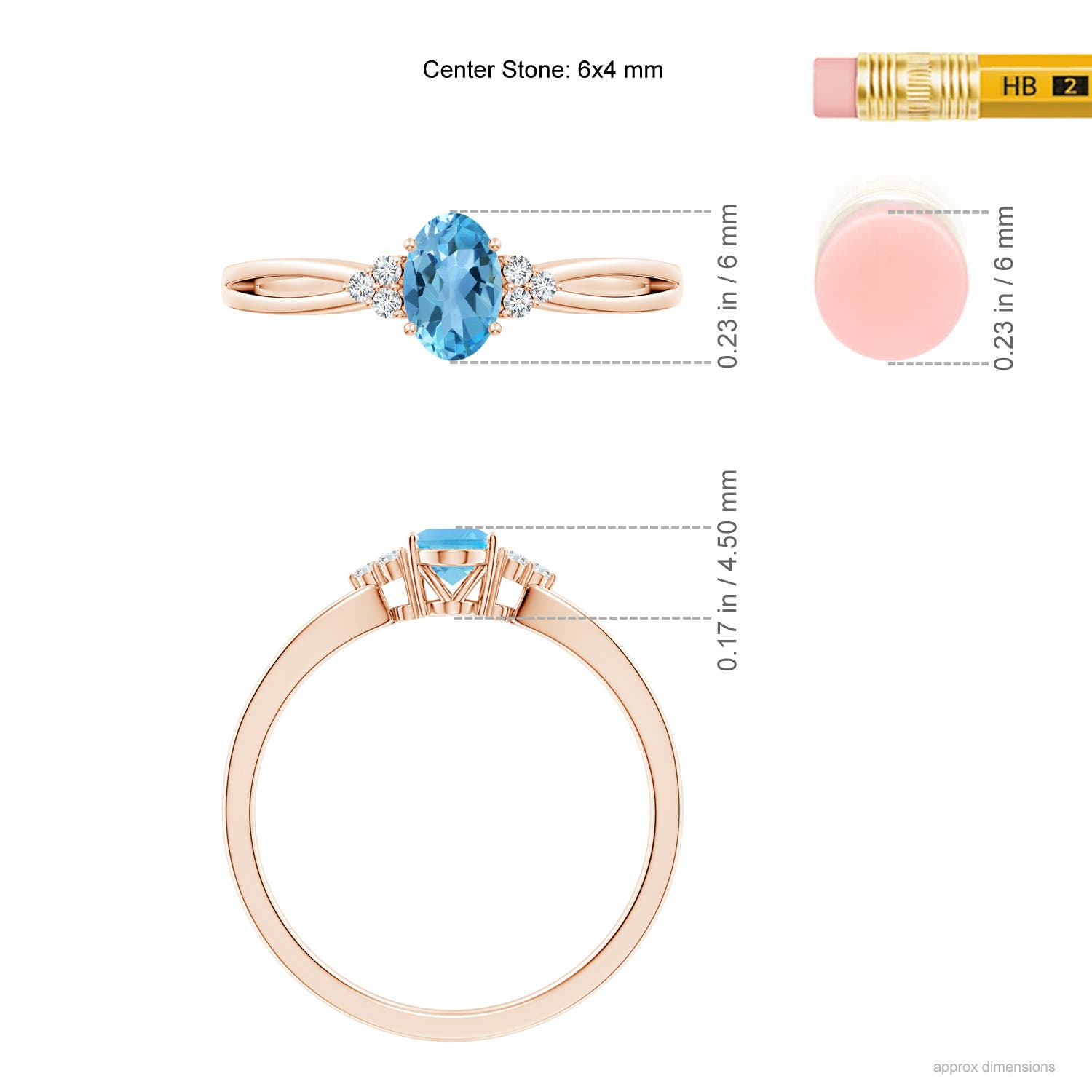 AA - Swiss Blue Topaz / 0.6 CT / 14 KT Rose Gold