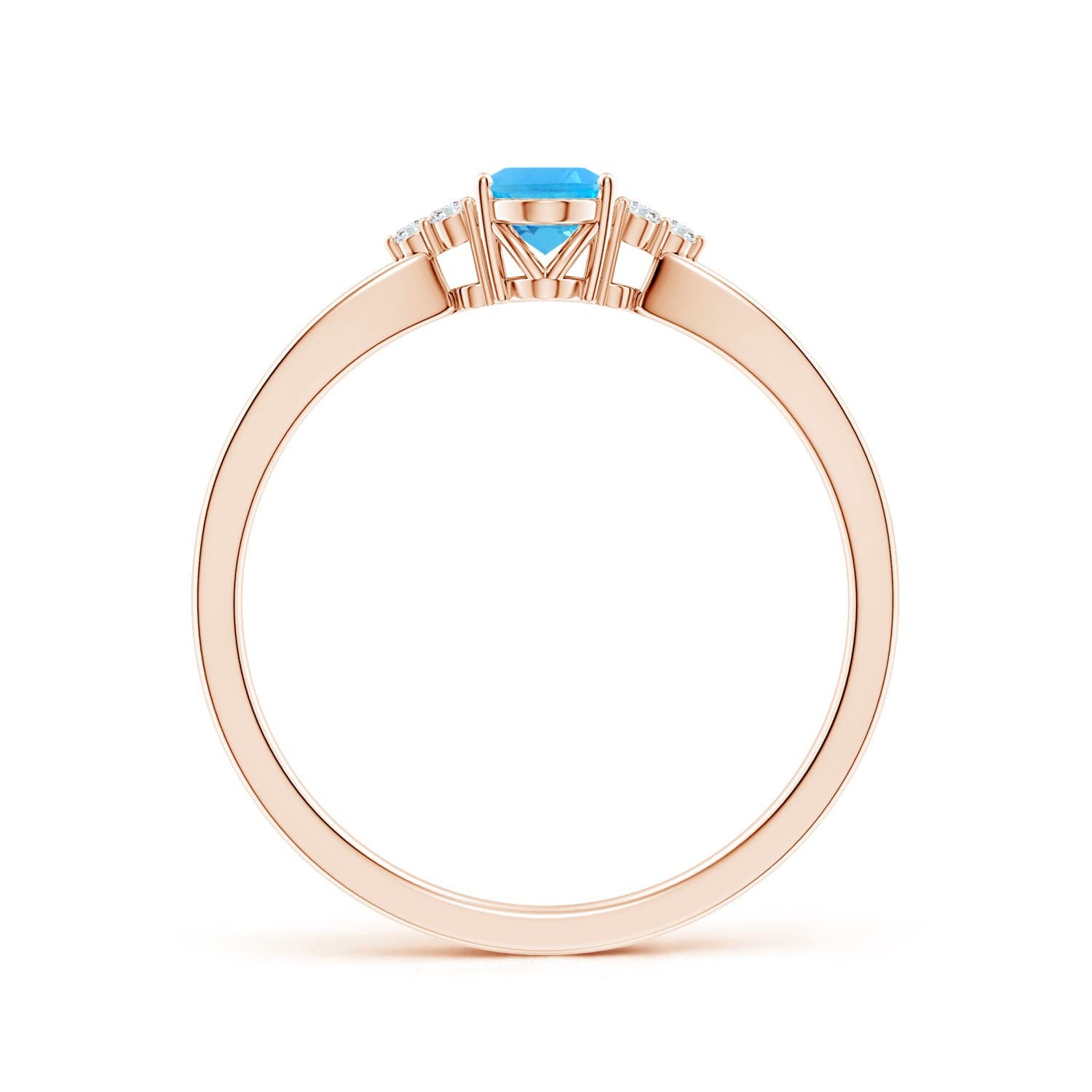 AAA - Swiss Blue Topaz / 0.6 CT / 14 KT Rose Gold