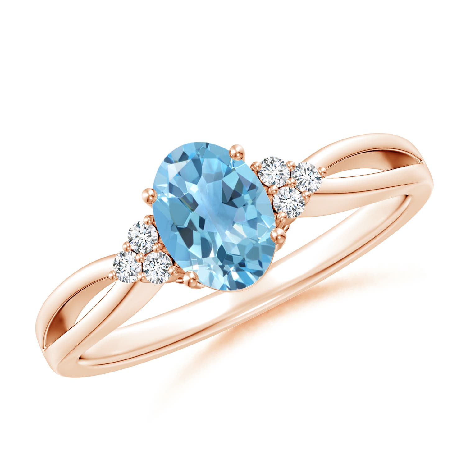 A - Swiss Blue Topaz / 1.02 CT / 14 KT Rose Gold