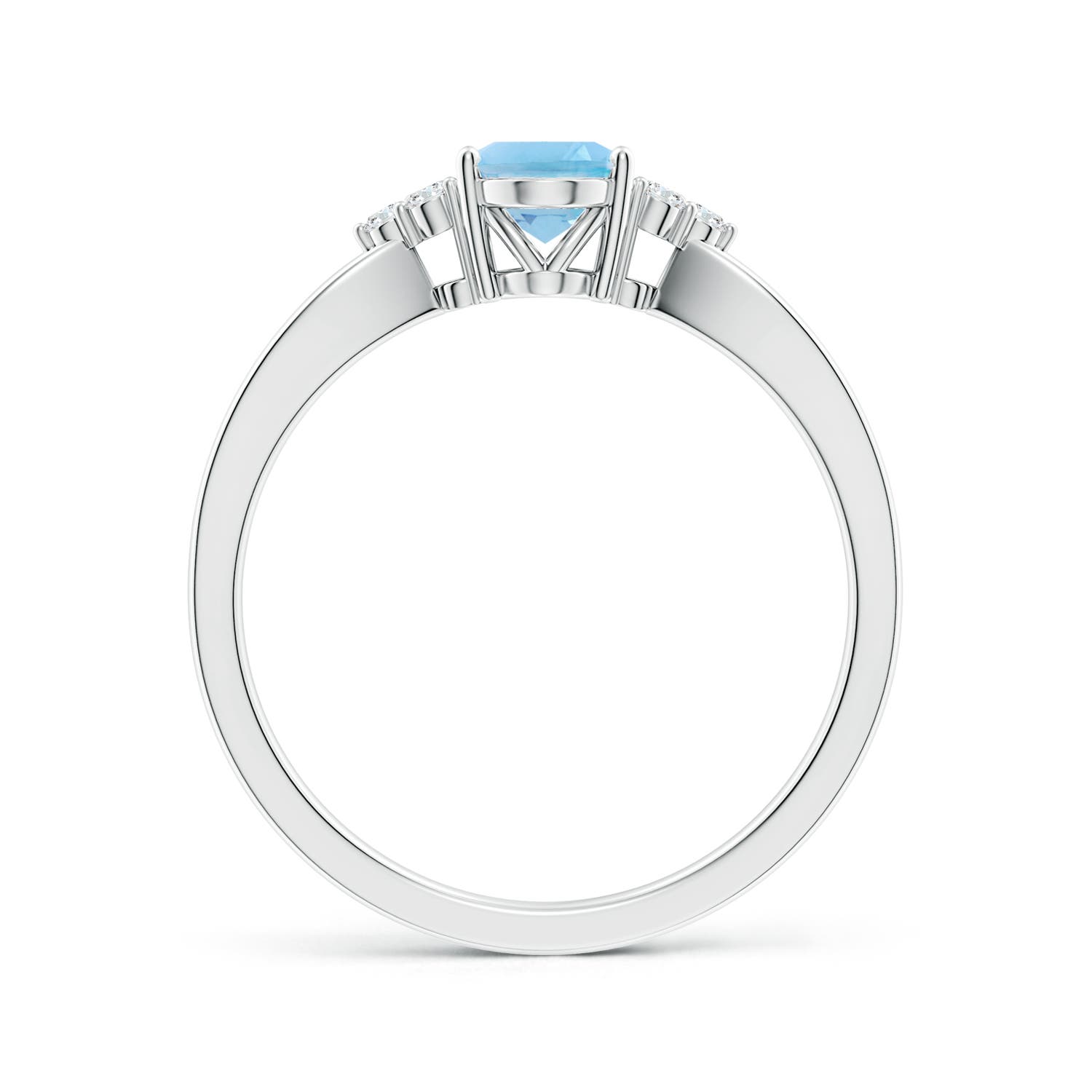 A - Swiss Blue Topaz / 1.02 CT / 14 KT White Gold