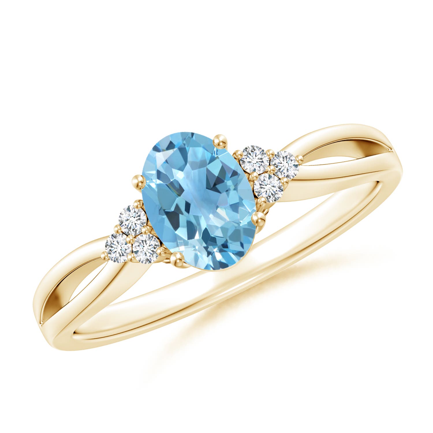 A - Swiss Blue Topaz / 1.02 CT / 14 KT Yellow Gold