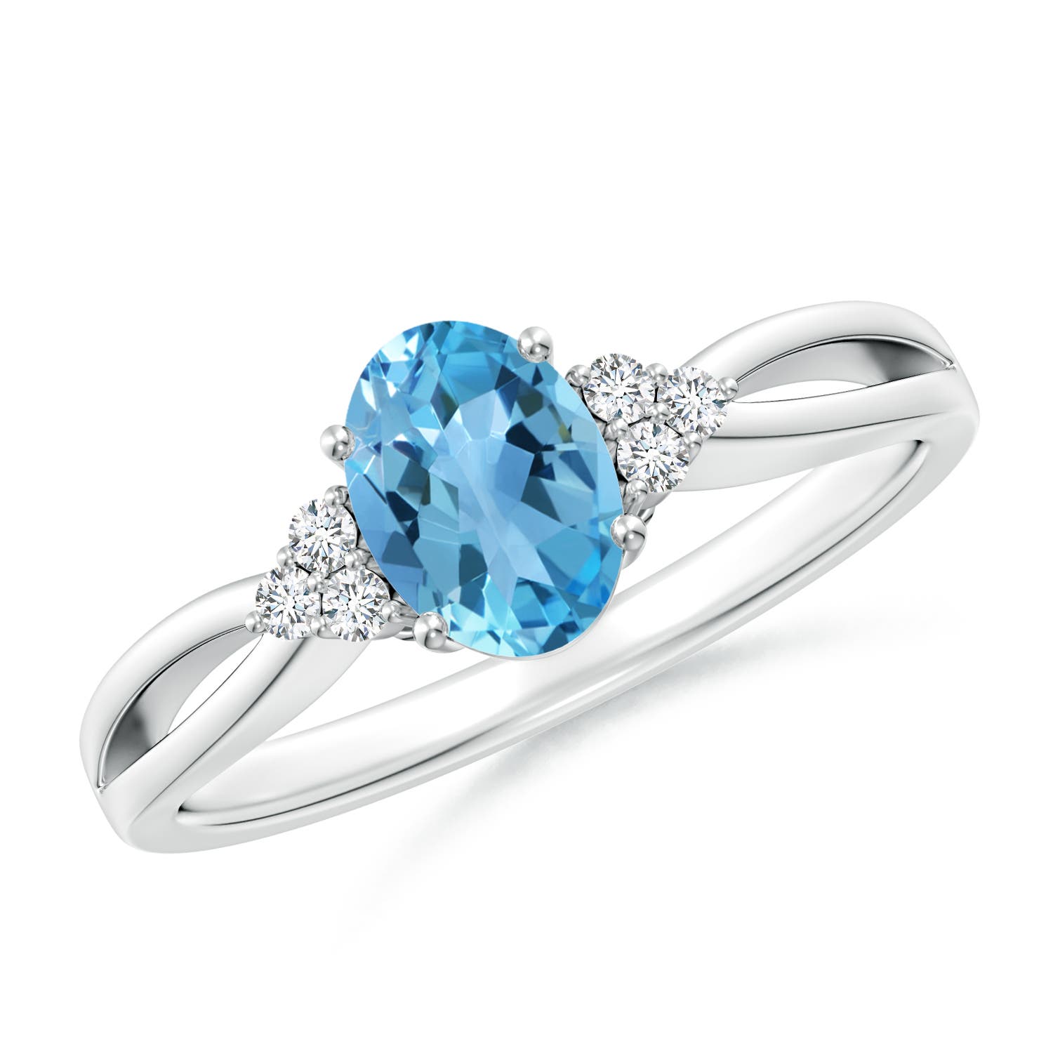 AA - Swiss Blue Topaz / 1.02 CT / 14 KT White Gold