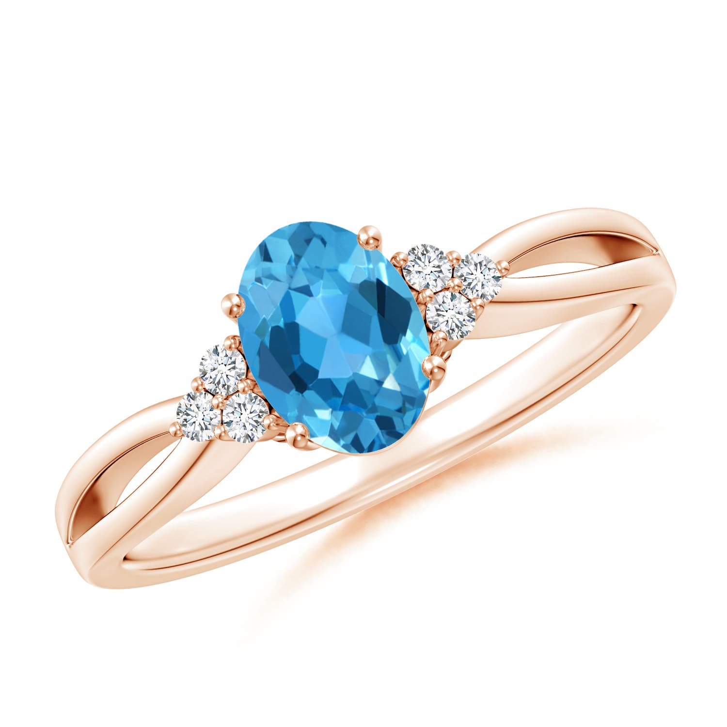 AAA - Swiss Blue Topaz / 1.02 CT / 14 KT Rose Gold