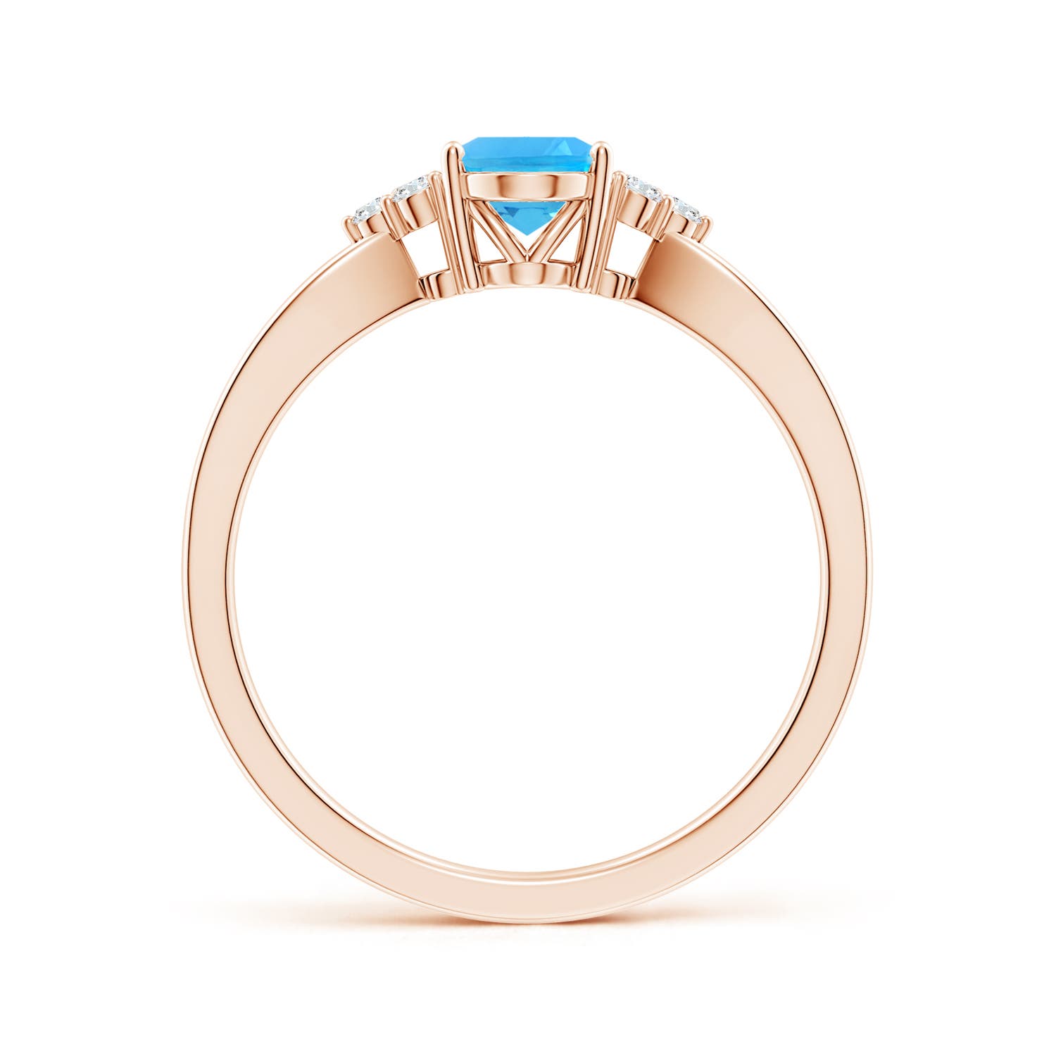 AAA - Swiss Blue Topaz / 1.02 CT / 14 KT Rose Gold