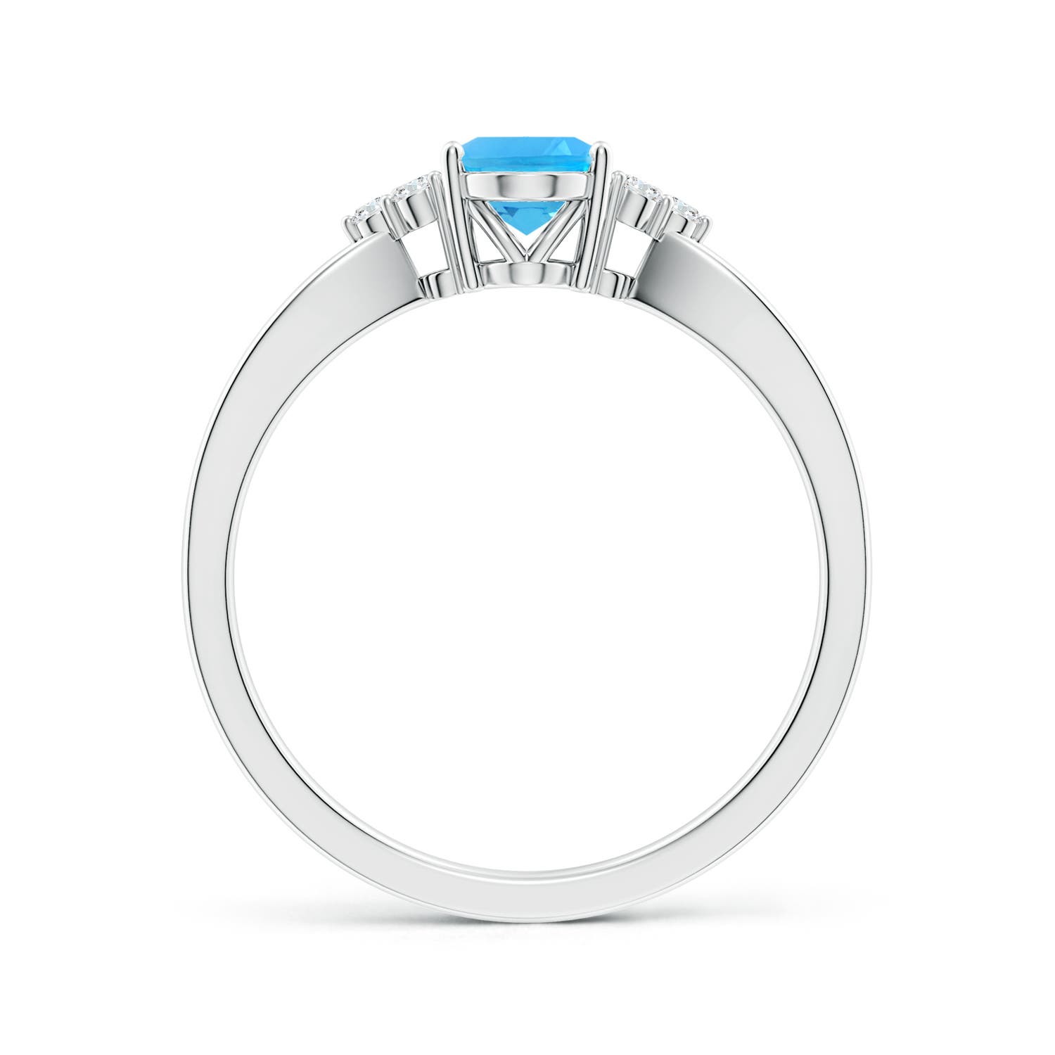 AAA - Swiss Blue Topaz / 1.02 CT / 14 KT White Gold