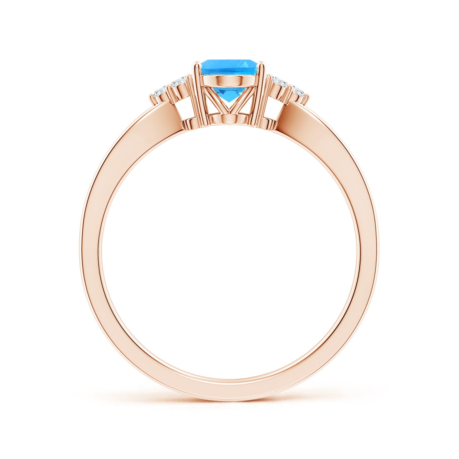 AAAA - Swiss Blue Topaz / 1.02 CT / 14 KT Rose Gold