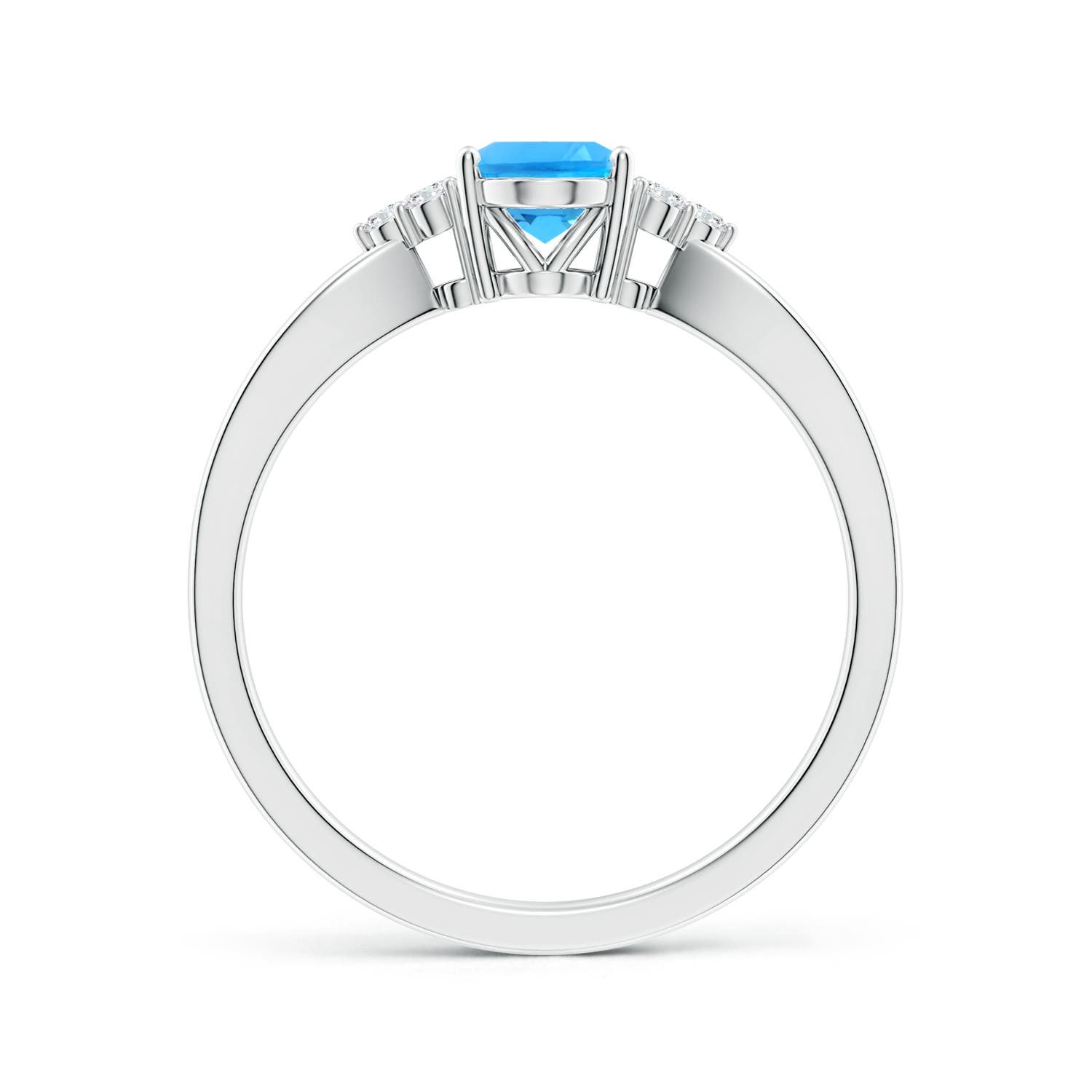 AAAA - Swiss Blue Topaz / 1.02 CT / 14 KT White Gold